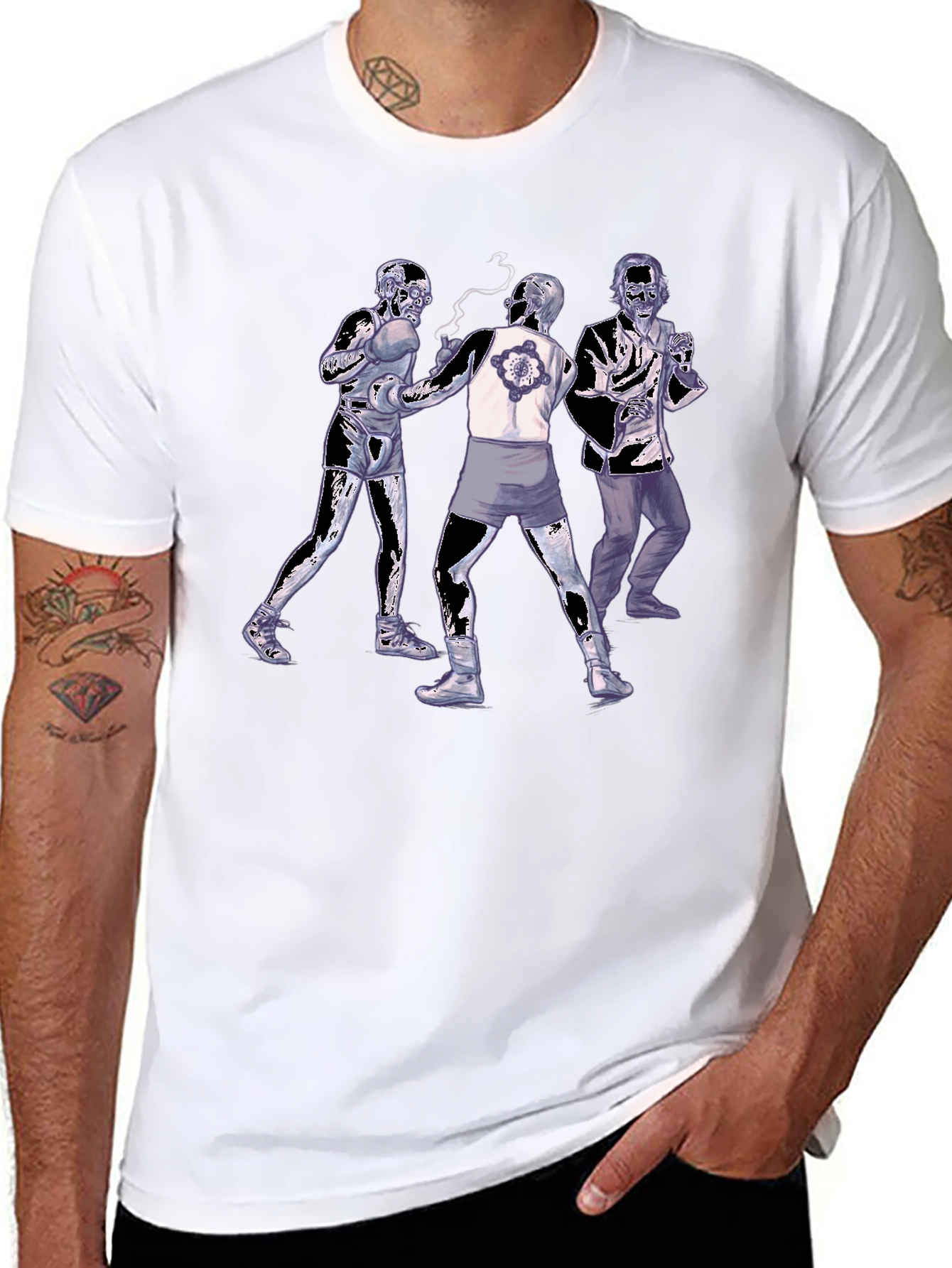 Black Zombie Boxing T-Shirt - Unique Undead Design view 8