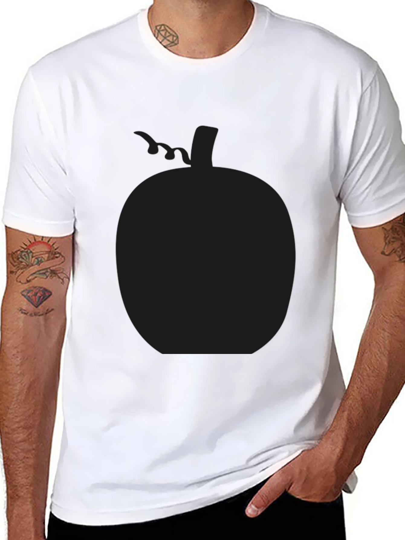 Black Men's Black Pumpkin Graphic Tee view 8