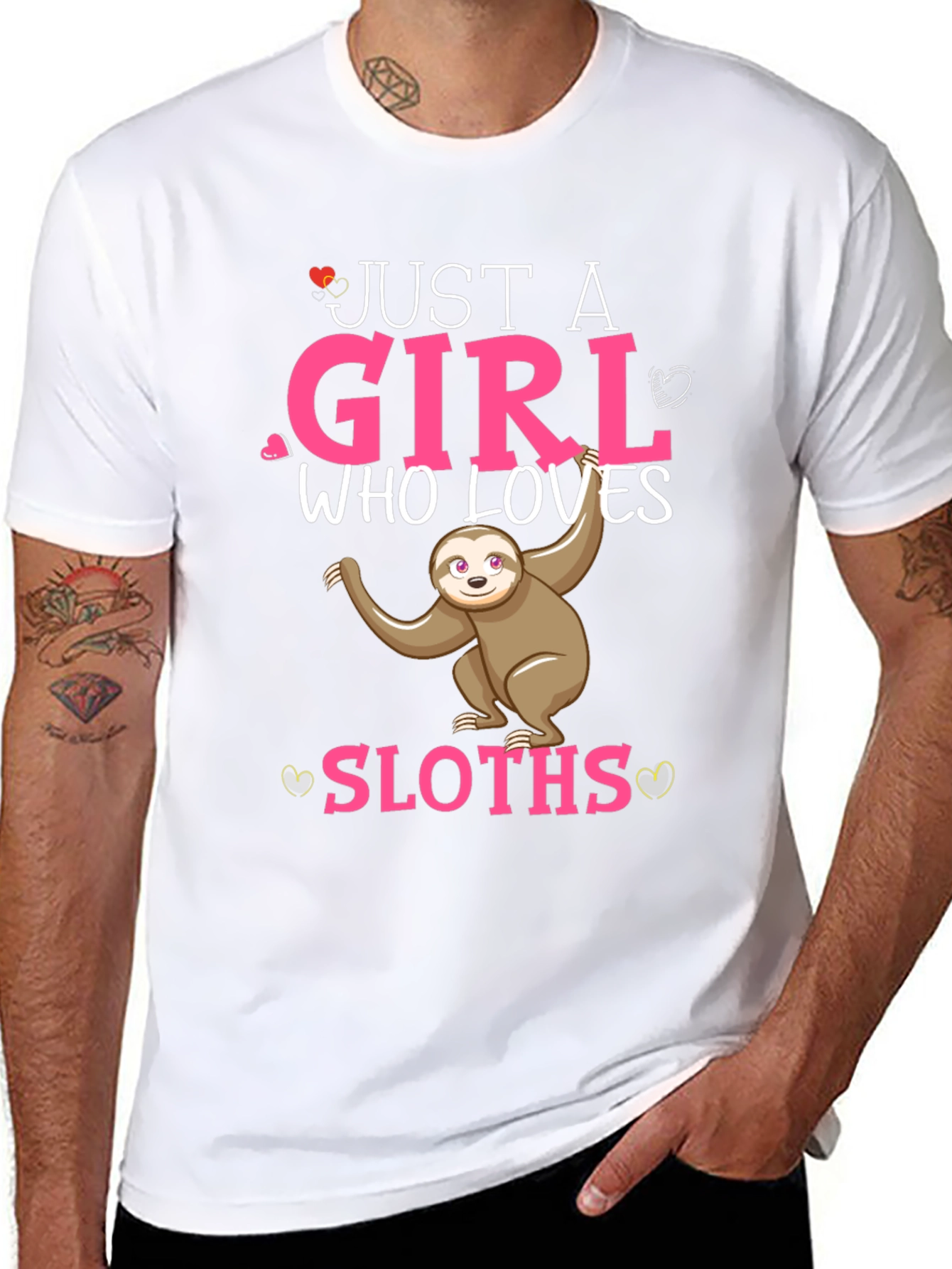 Black Girl Loves Sloths T-Shirt view 8