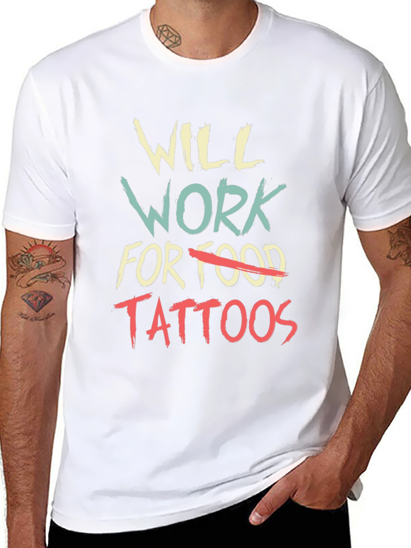 Black Will Work for Tattoos Graphic Tee view 8