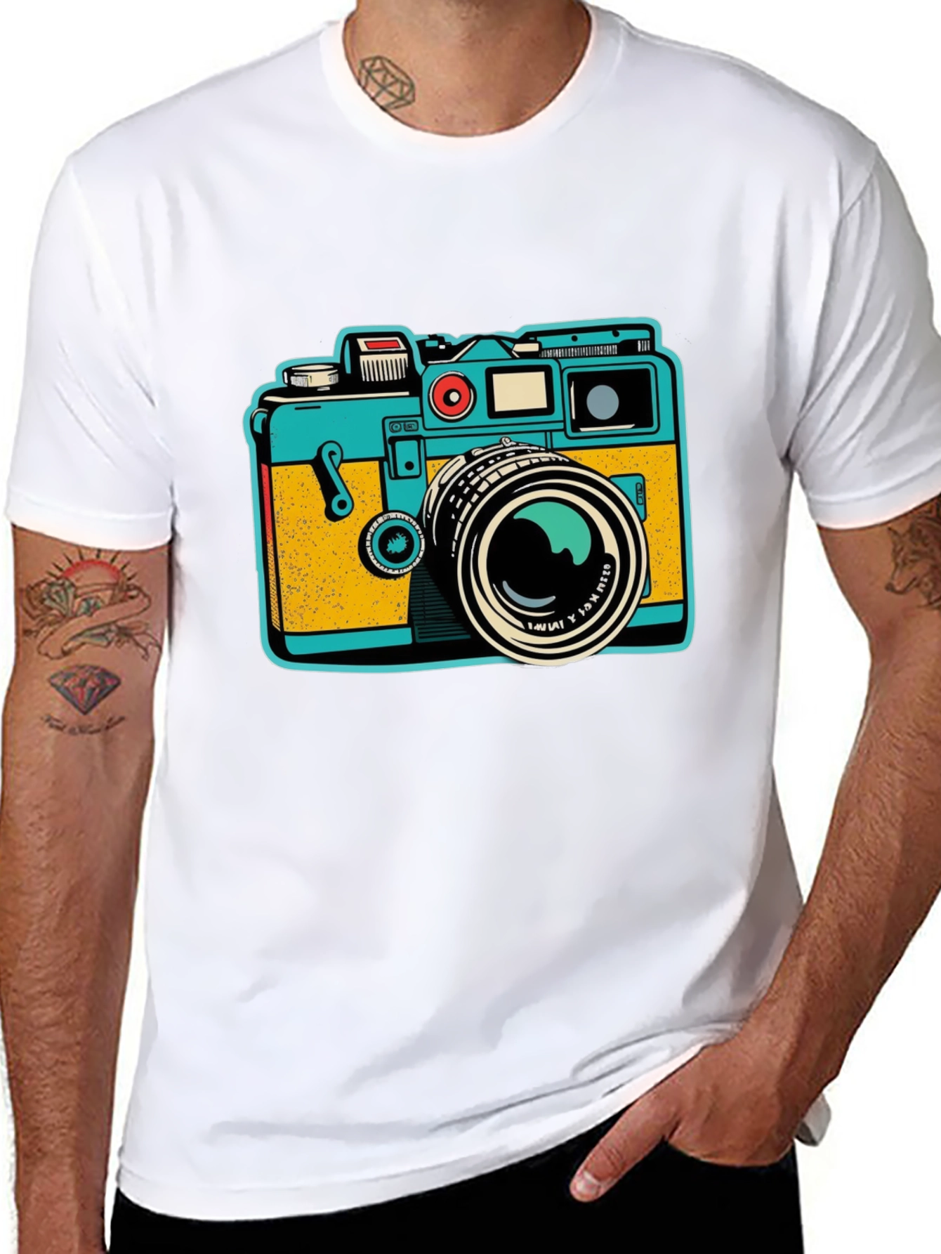 Black Retro Camera Graphic T-Shirt view 8