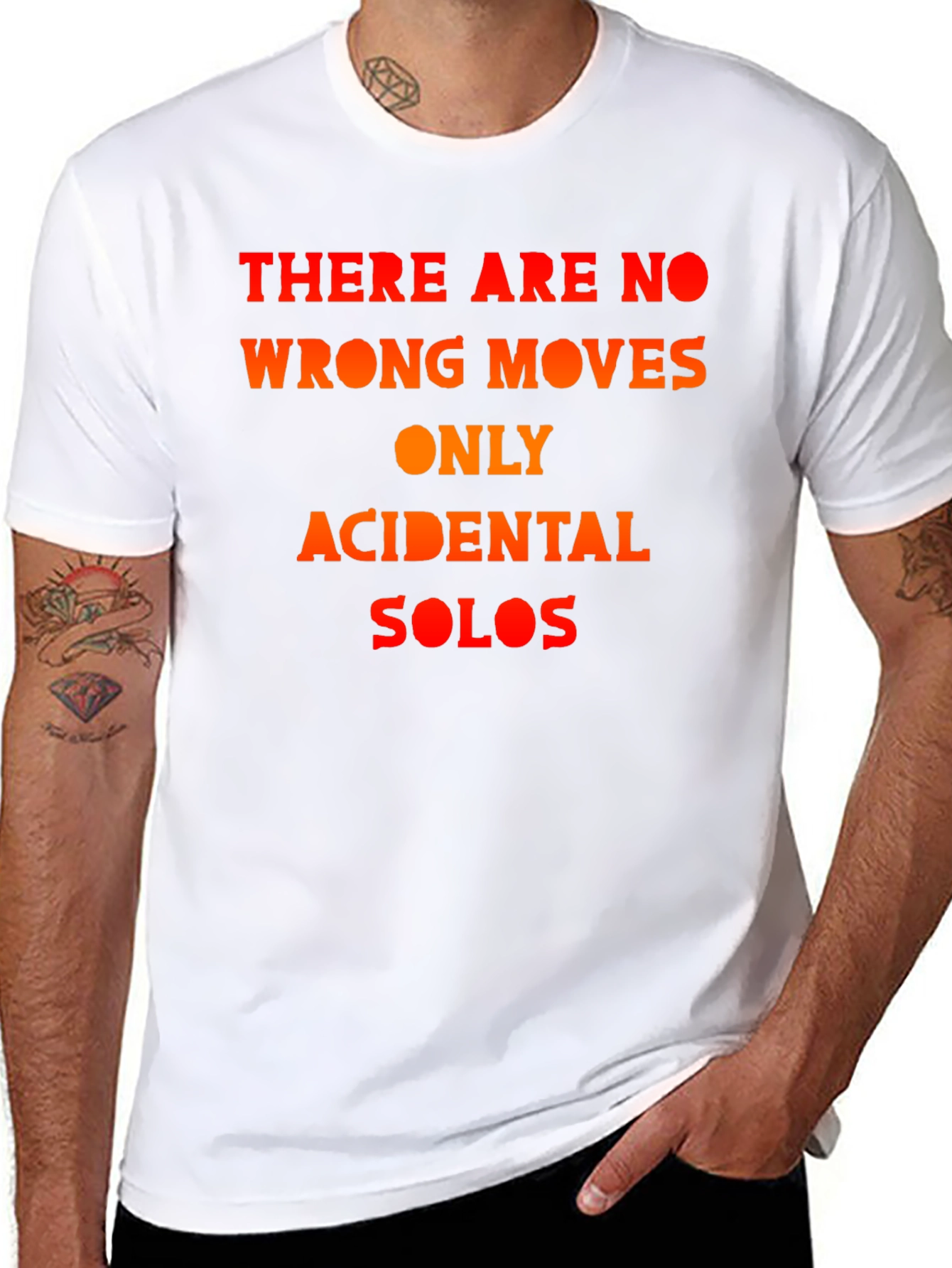 Black Funny "Accidental Solos" Black T-Shirt view 8