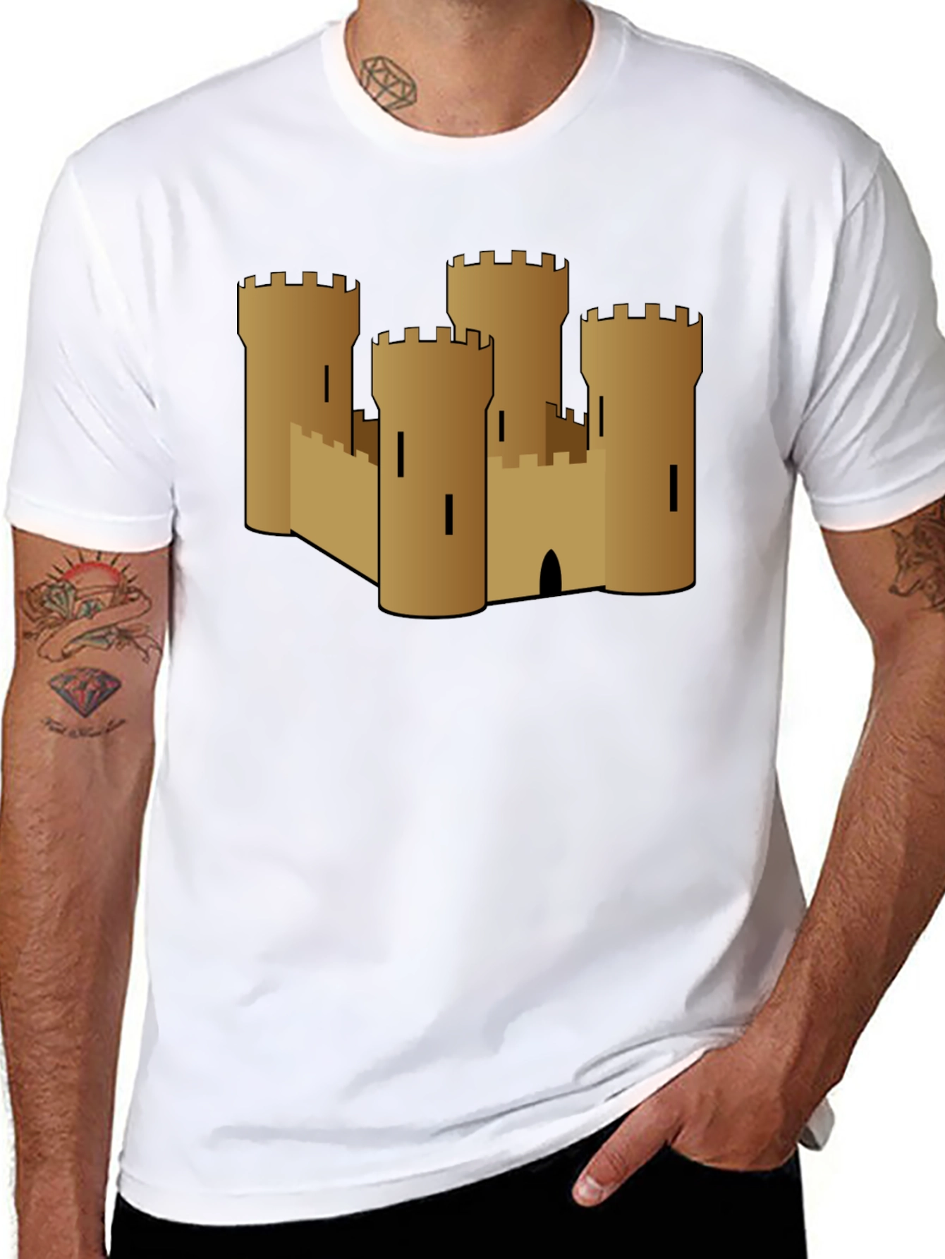 Black Castle Graphic Tee - Medieval Style view 8