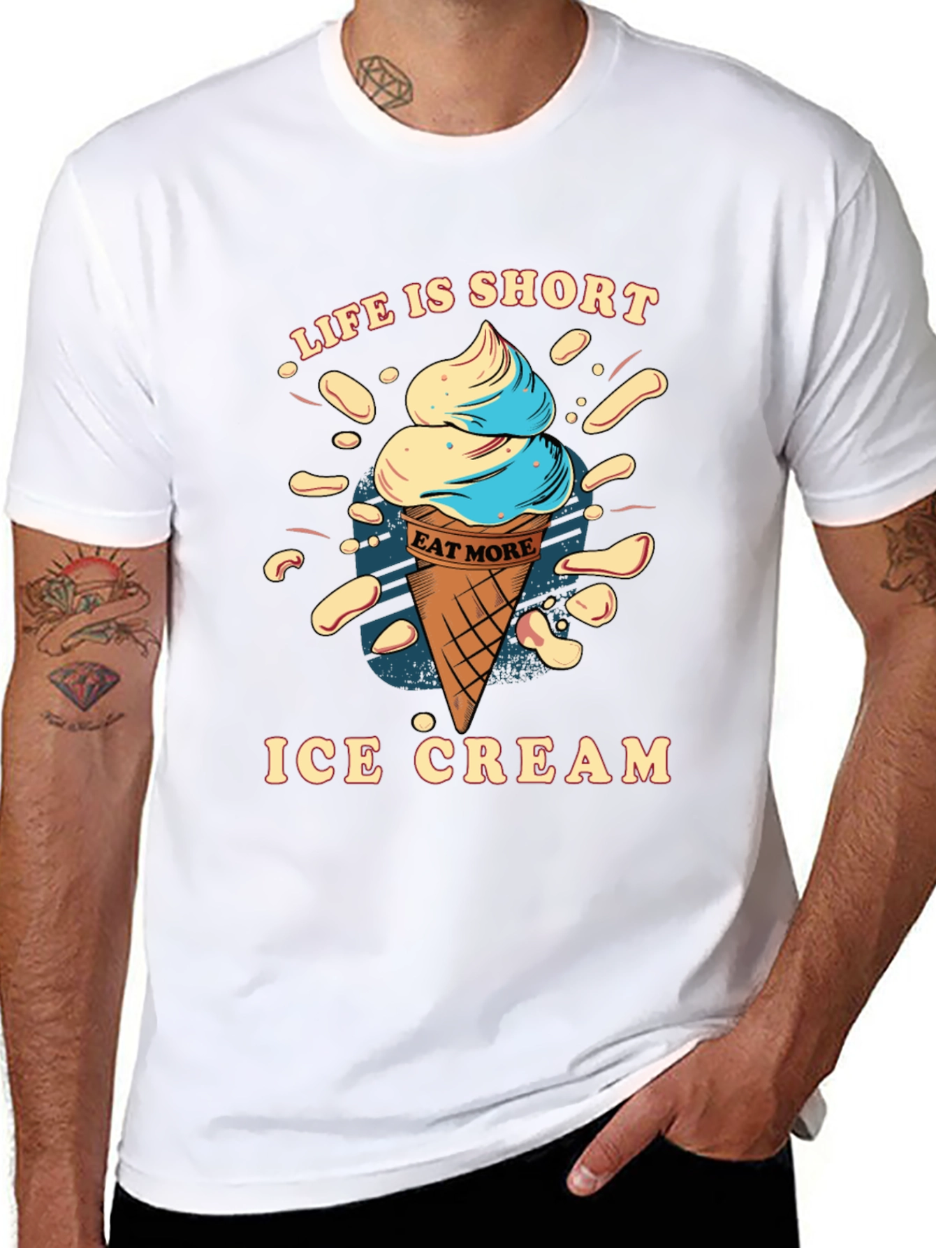 Black Life is Short Eat More Ice Cream T-Shirt view 8
