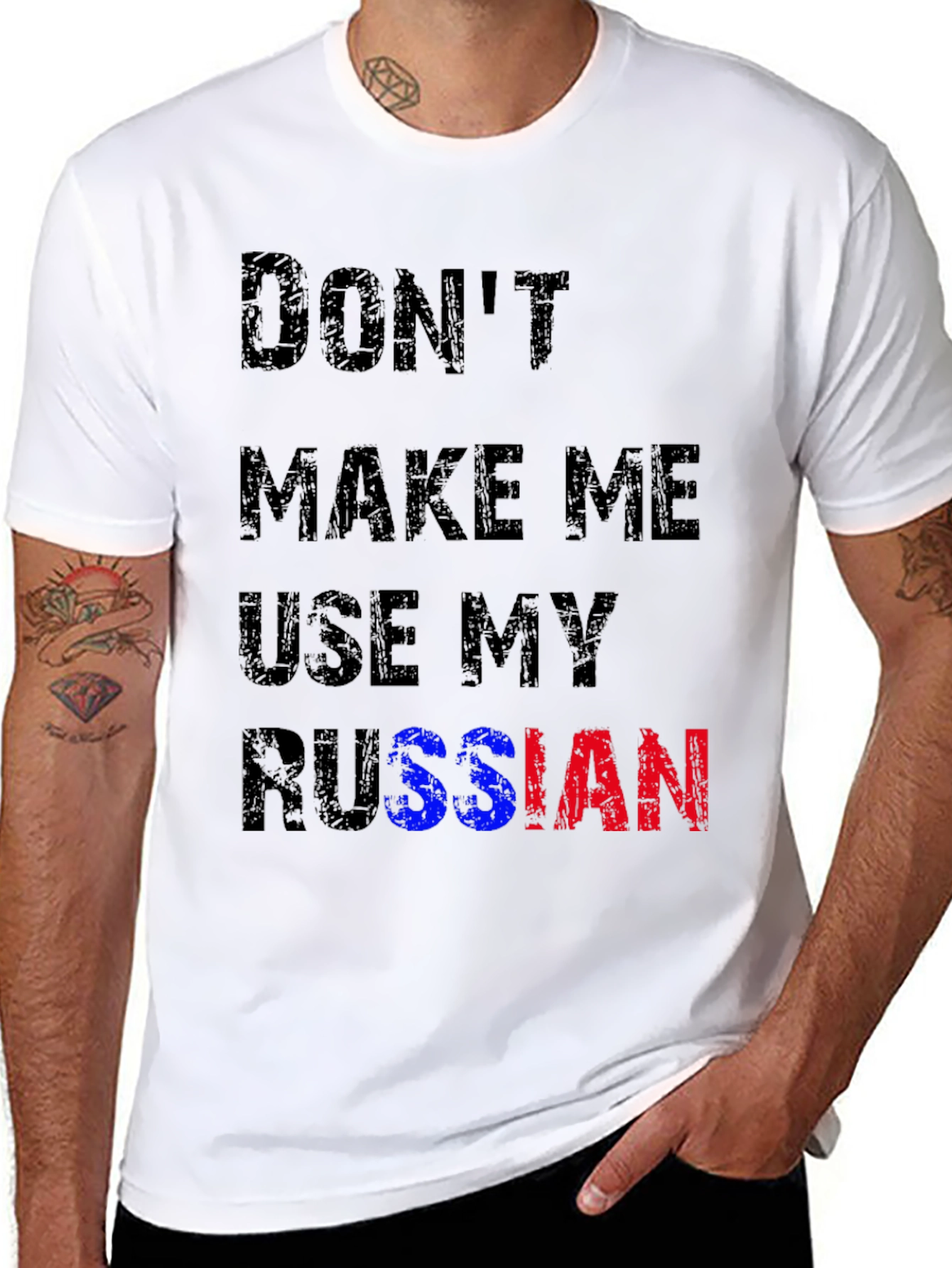 Black Don't Make Me Use My Russian T-Shirt view 8