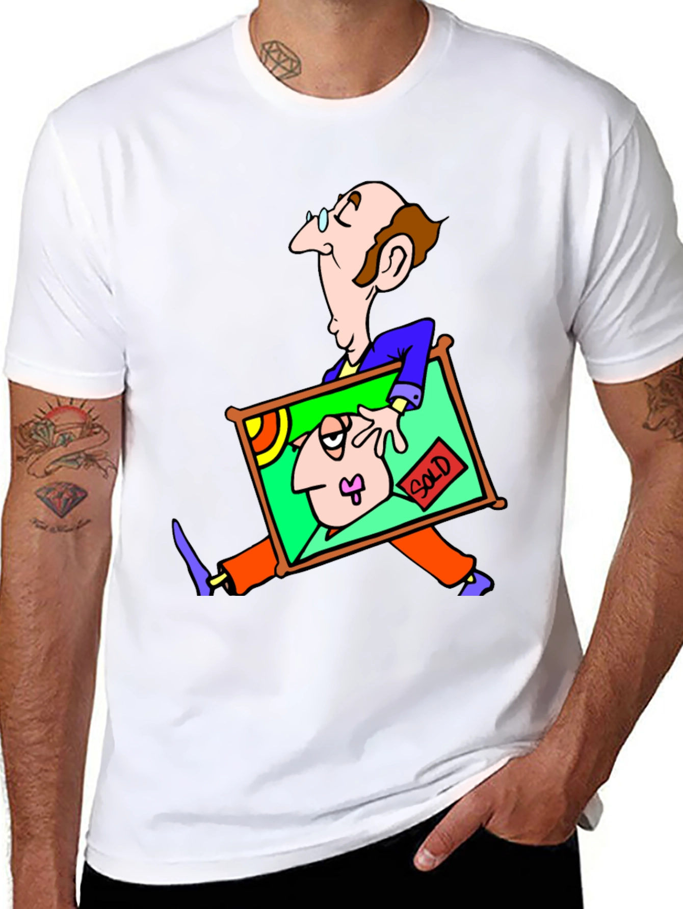 Black Cartoon Art T-Shirt - Whimsical Graphic Tee view 8