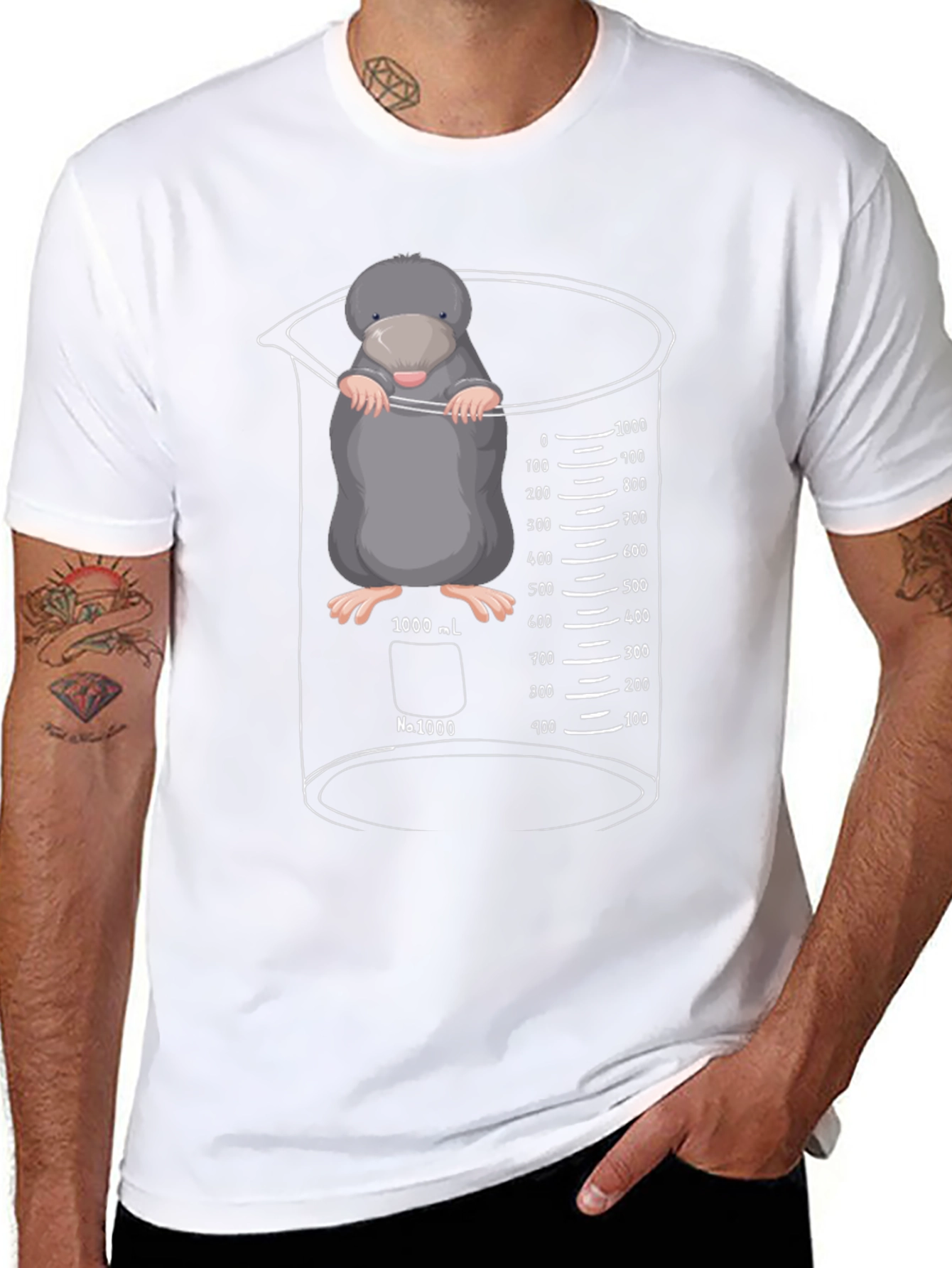 Black Mole in Beaker T-Shirt - Science Humor Tee view 8