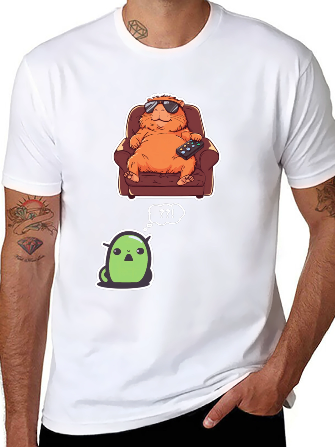 Black Cartoon Character Graphic T-Shirt view 8