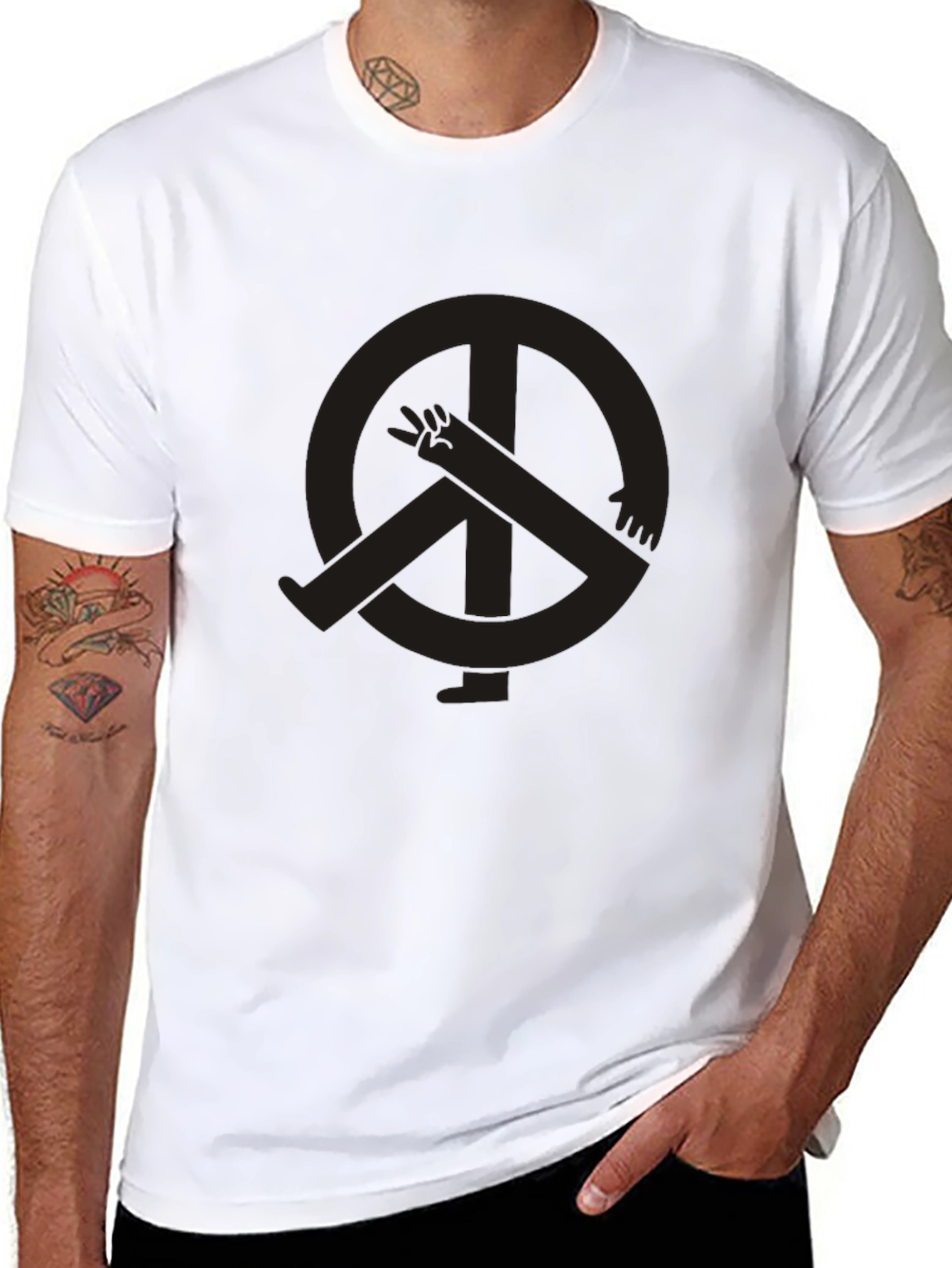 Black Peace Sign Tee view 8