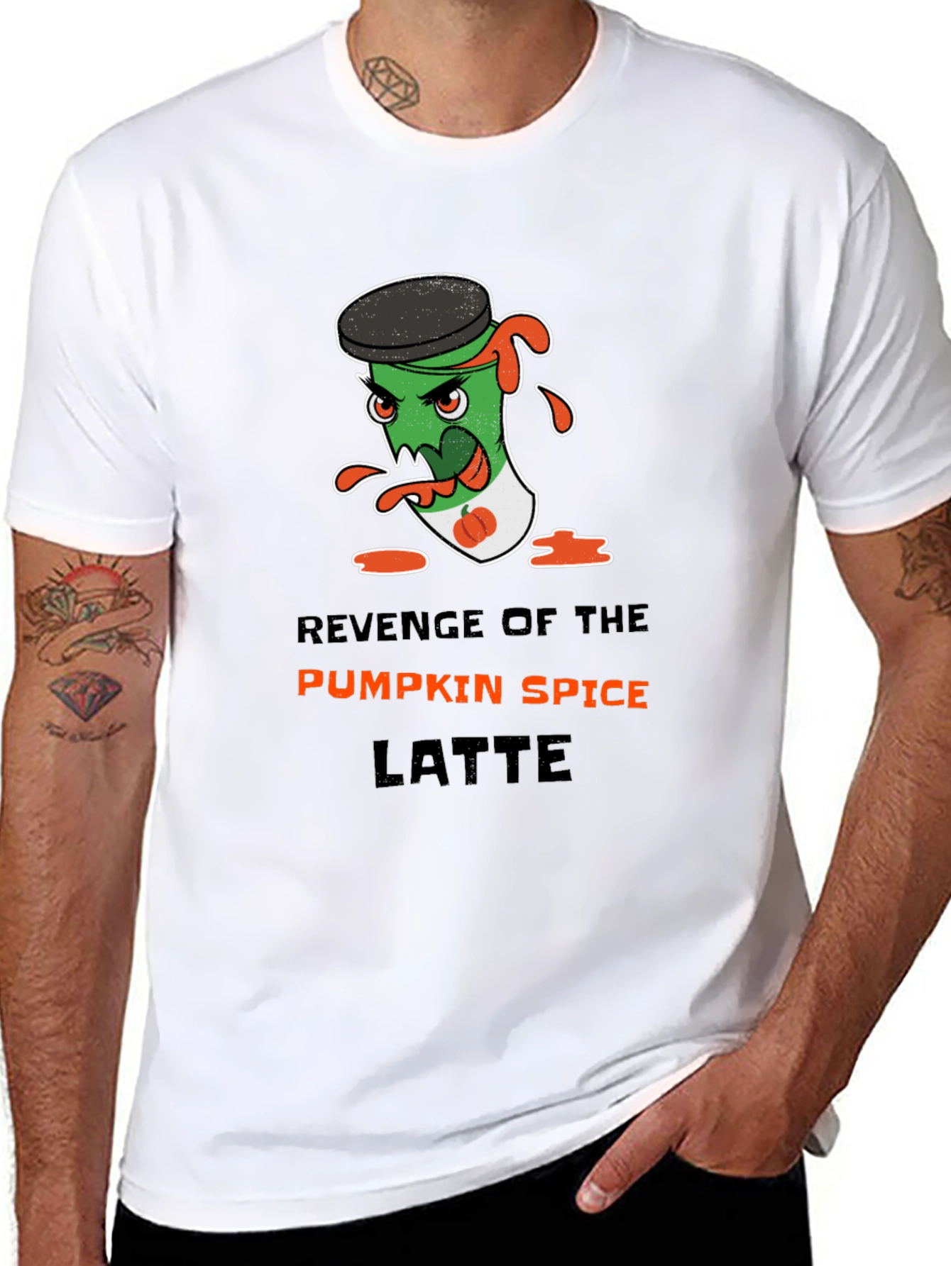 Black Revenge of Pumpkin Spice Latte Graphic Tee view 8