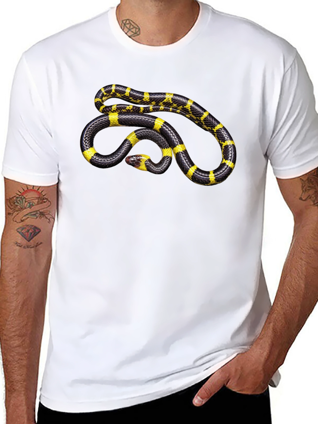 Black Snake Graphic T-Shirt - Black Cotton Tee view 8