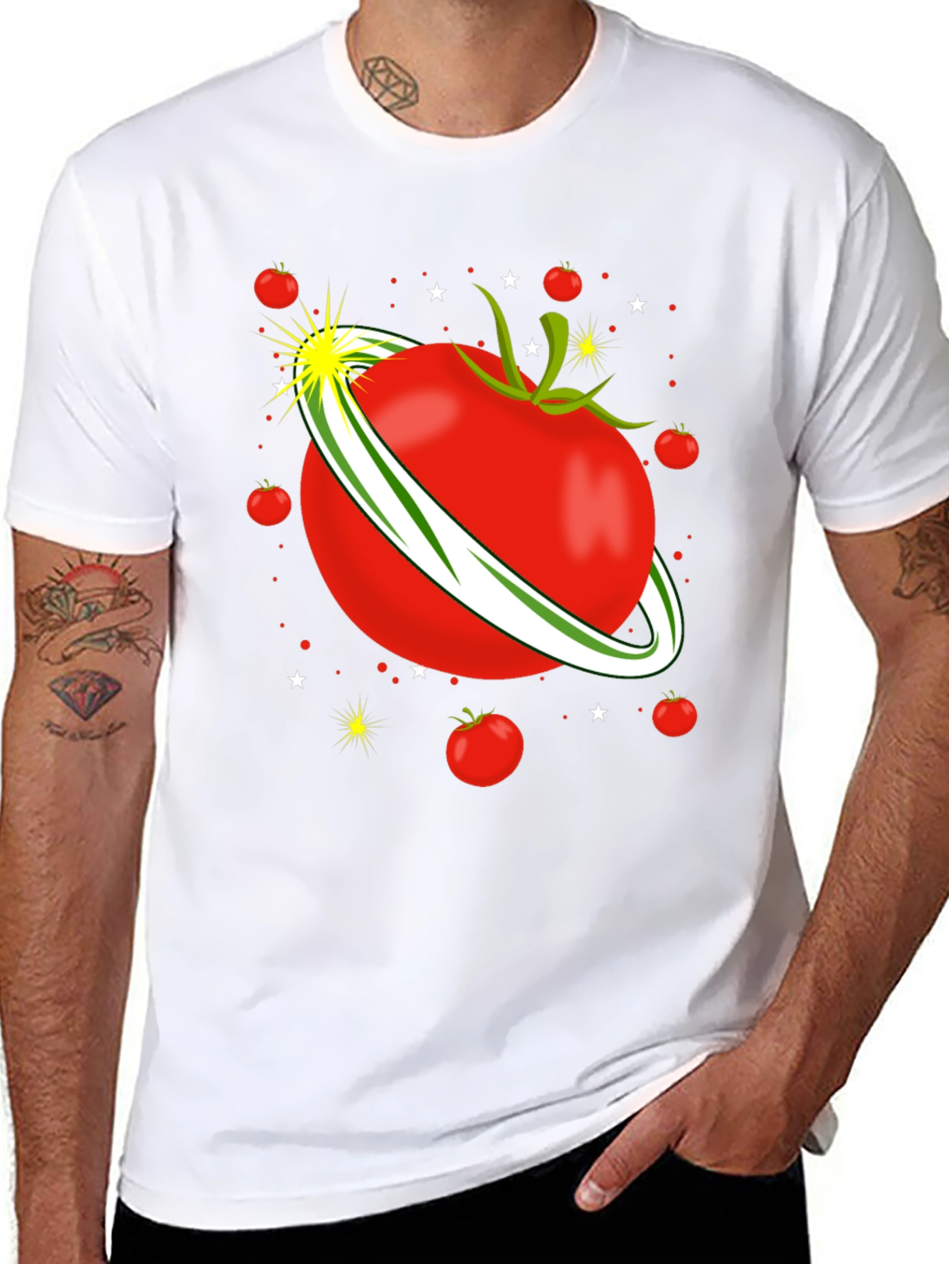 Black Tomato Planet Graphic T-Shirt view 8