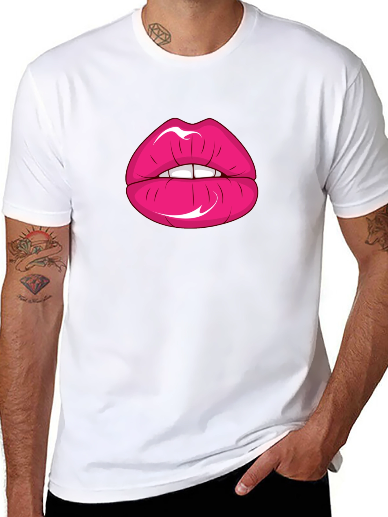 Black Lips Graphic Print Black T-Shirt view 8