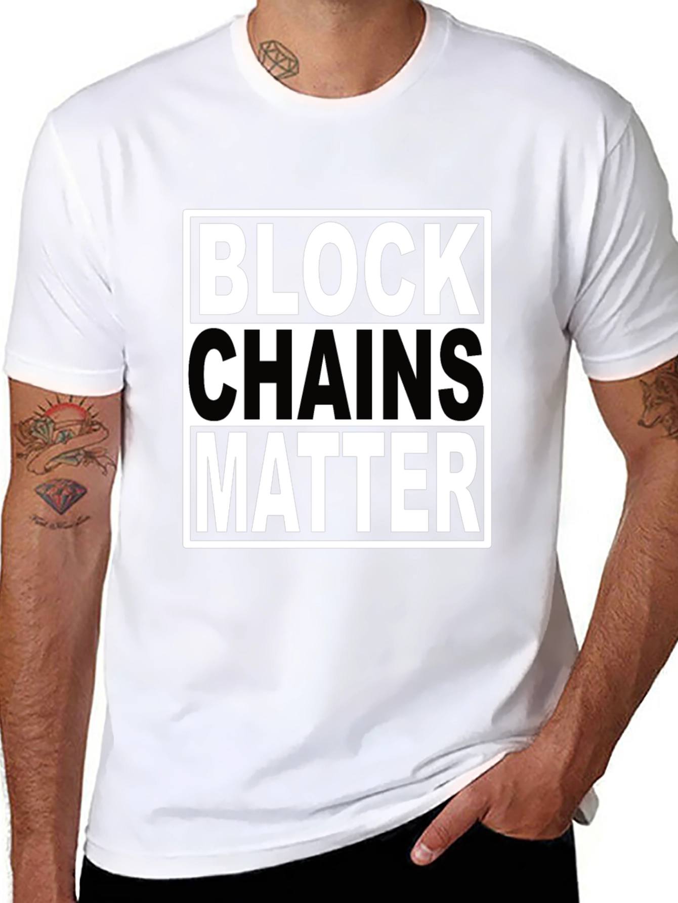 Black Blockchains Matter T-Shirt - Bold Graphic Tee view 8