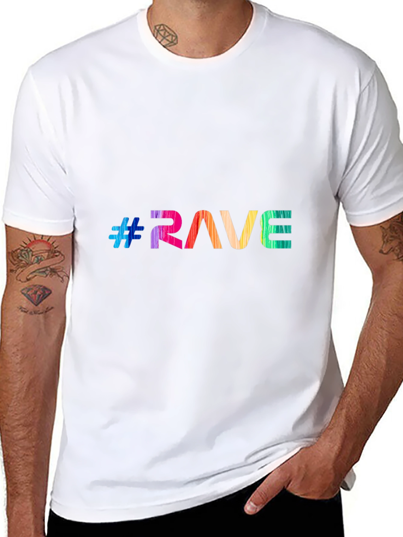 Black Rave Rainbow Graphic Tee - Festival Vibes view 8