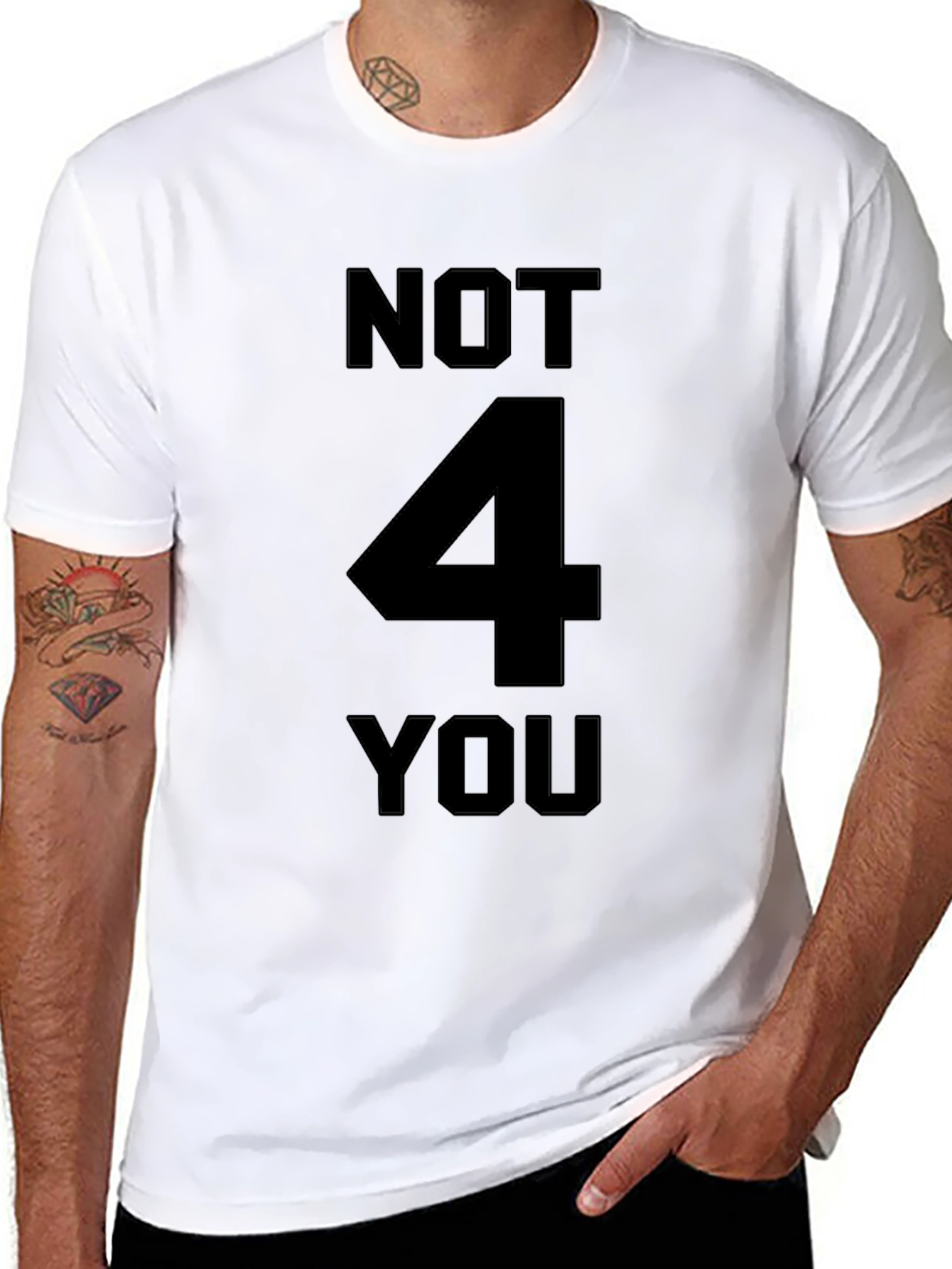 Black Not 4 You Graphic Tee - Black Cotton T-Shirt view 8