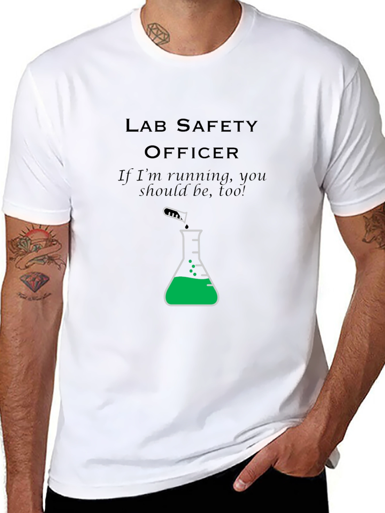 Black Lab Safety Officer T-Shirt: Run! view 8