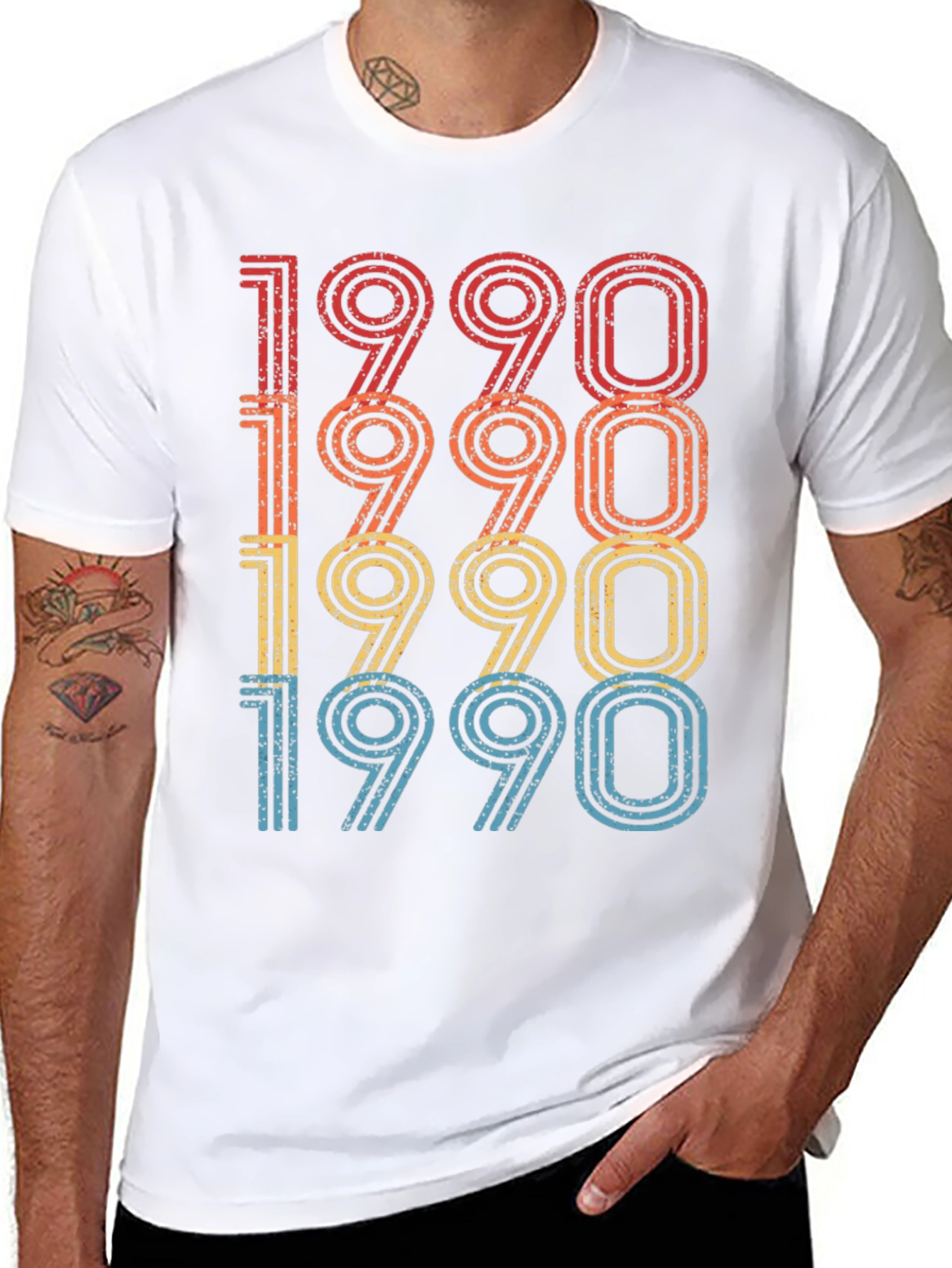 Vintage 1990 Retro Style Birthday T-Shirt - 8