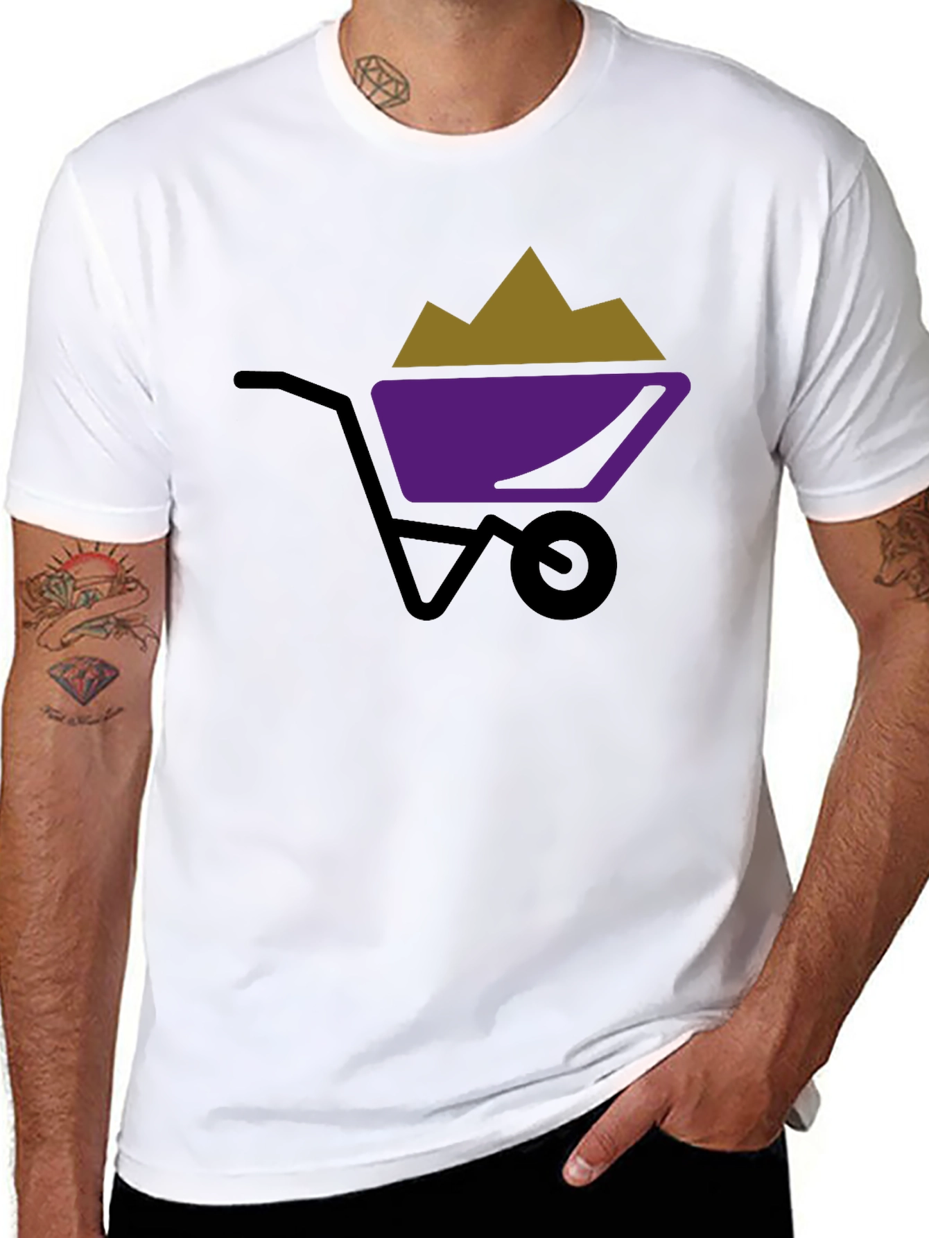 Black Wheelbarrow Graphic Tee - Black Cotton Shirt view 8