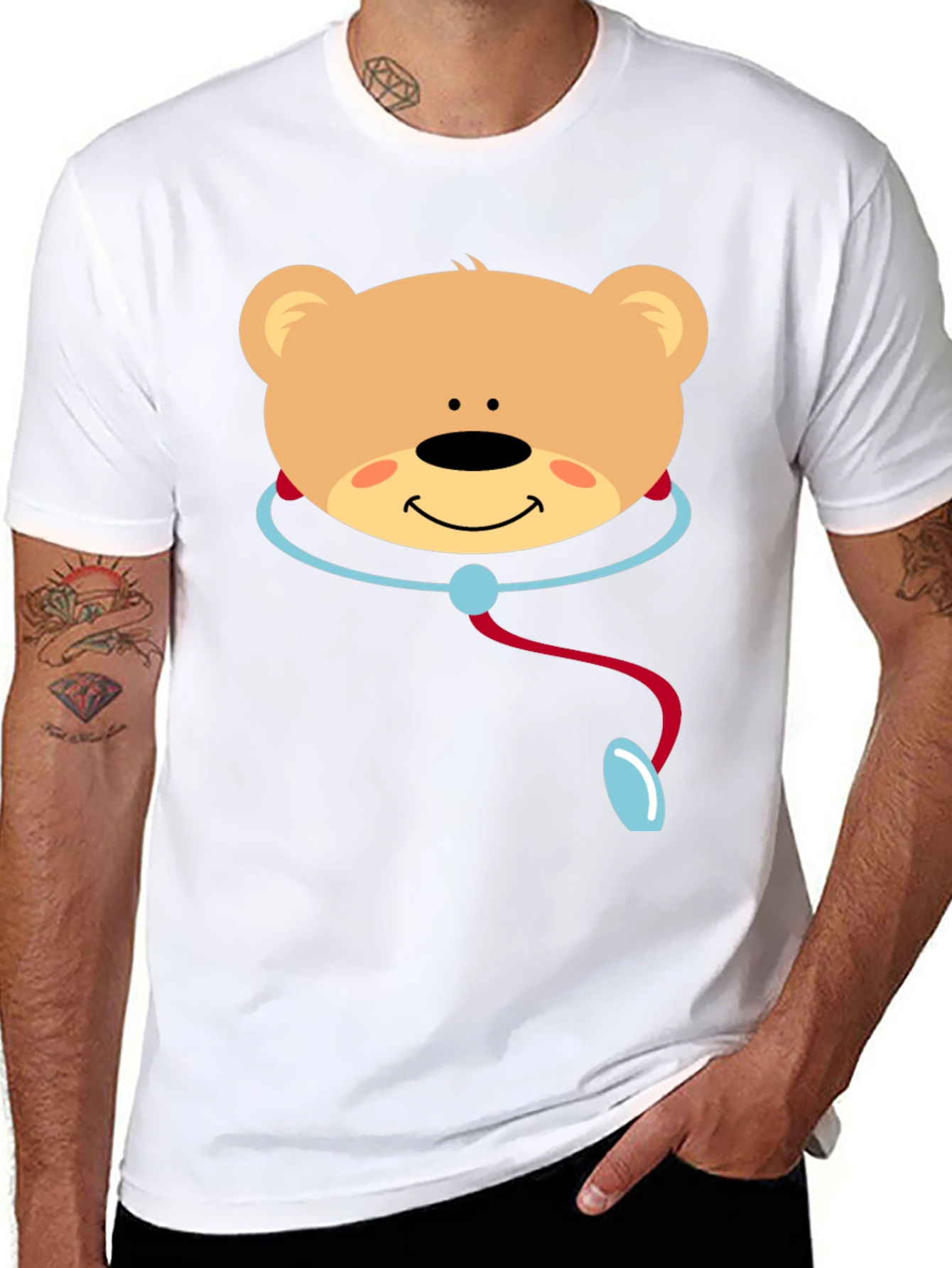 Black Doctor Teddy Bear Graphic T-Shirt view 8