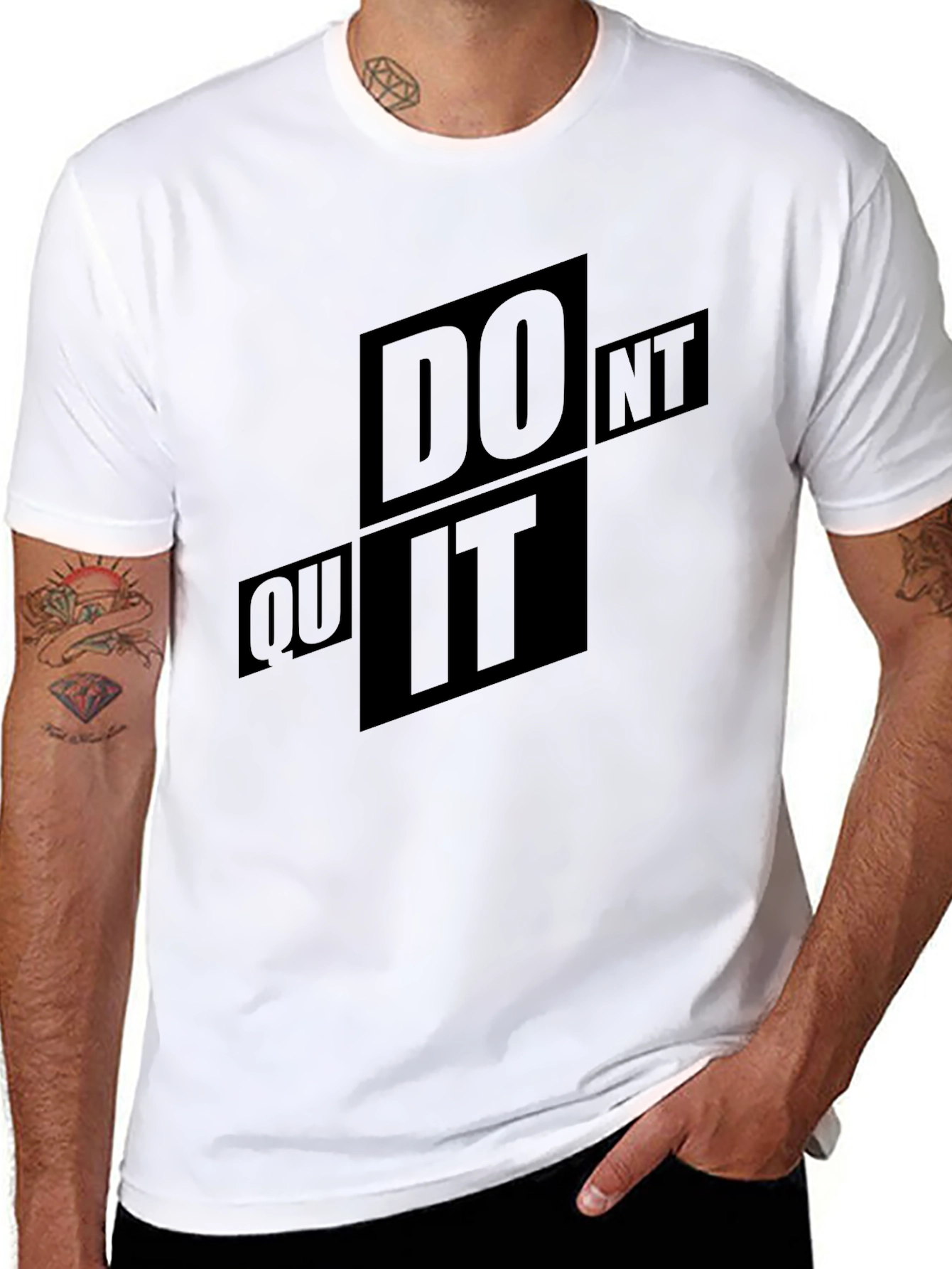 Black Motivational 'Do It' Black Graphic T-Shirt view 8
