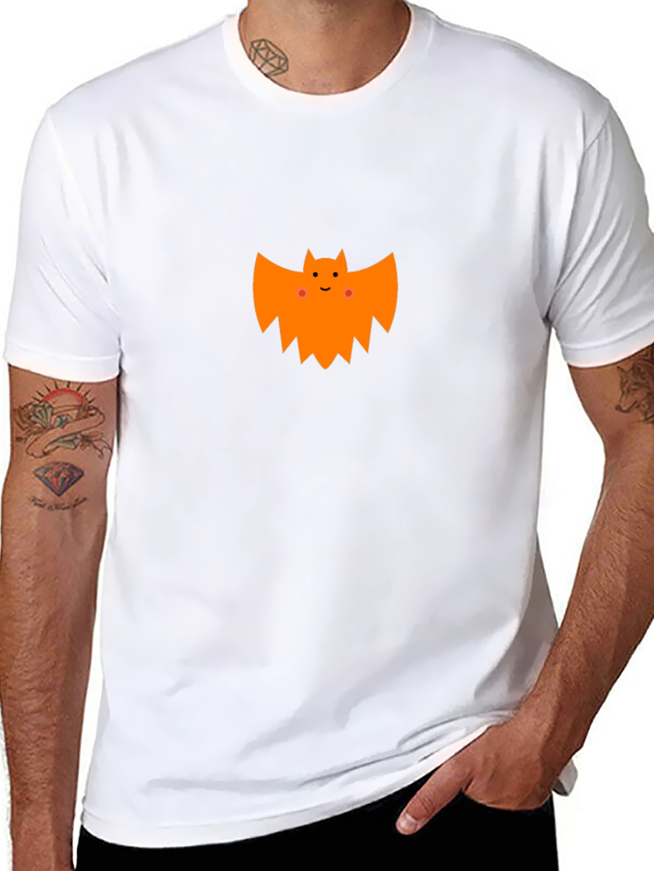 Black Cute Halloween Bat Graphic T-Shirt view 8