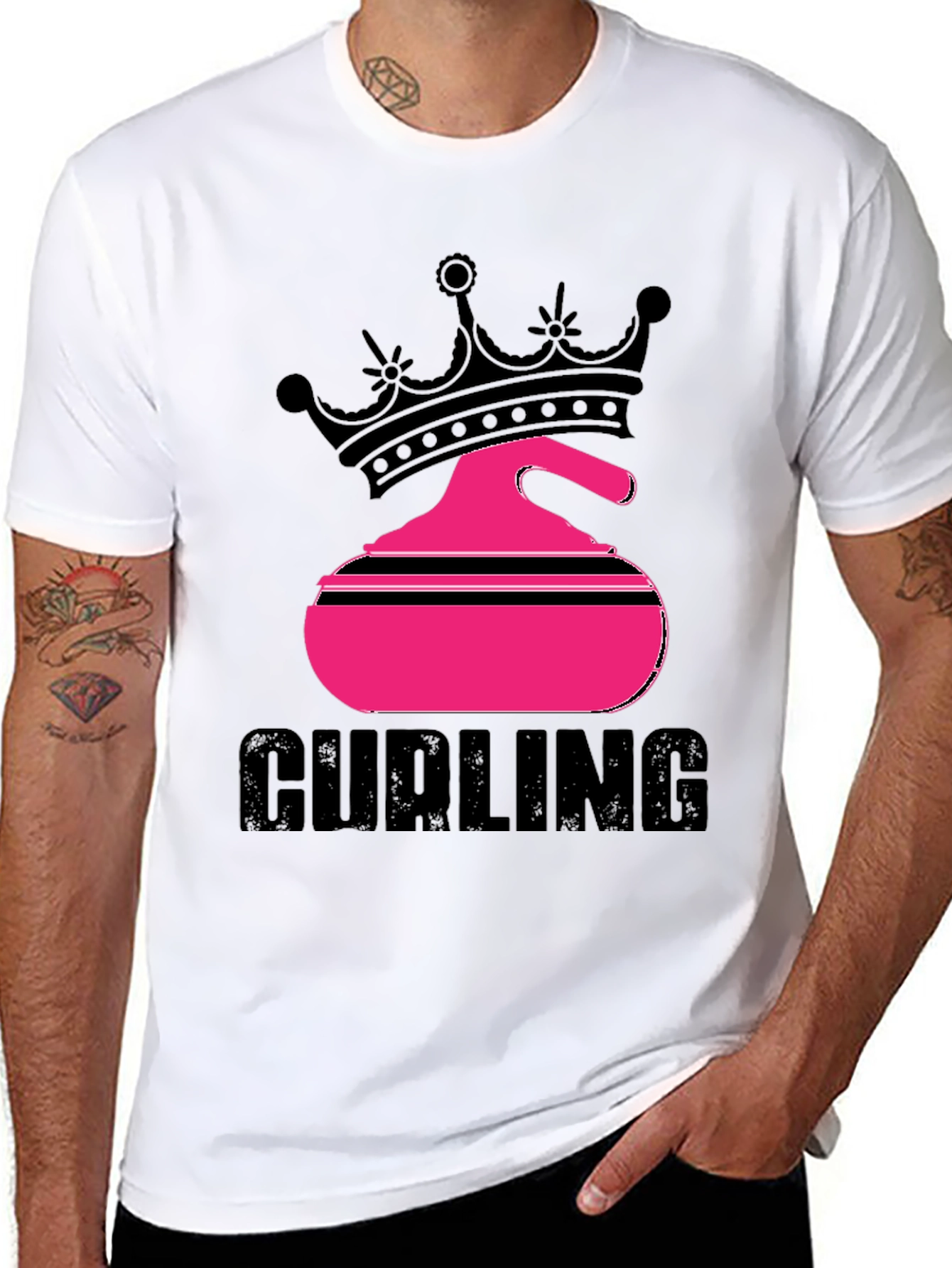 Black Curling Queen Black T-Shirt view 8