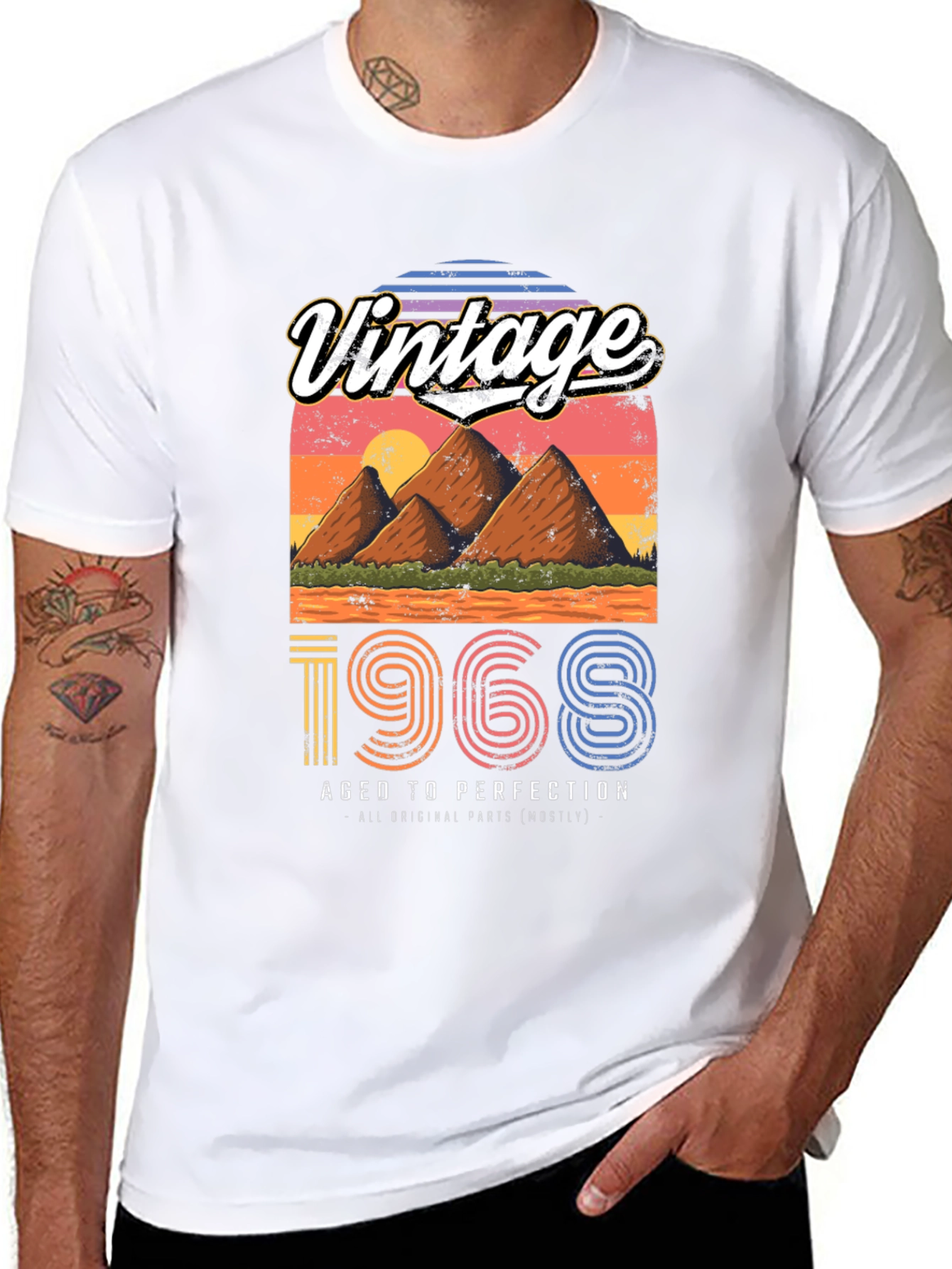 Black Vintage 1968 Aged to Perfection T-Shirt view 8