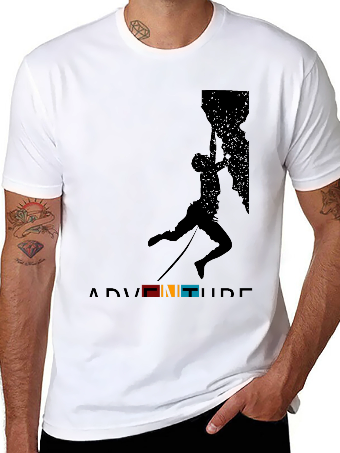Black Adventure Climbing Graphic Tee view 8