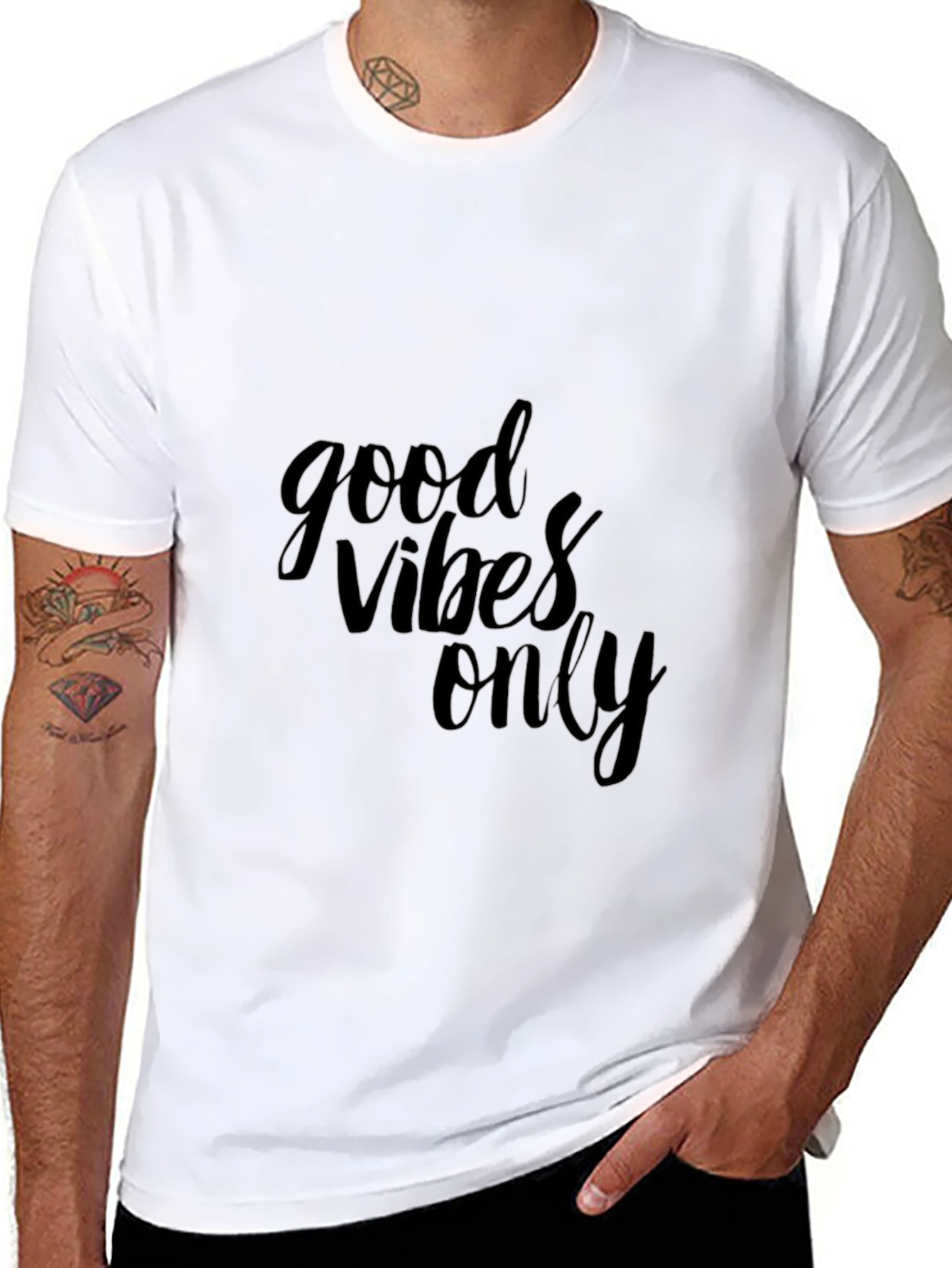 Black Good Vibes Only Black T-Shirt - Stylish & Comfortable view 8