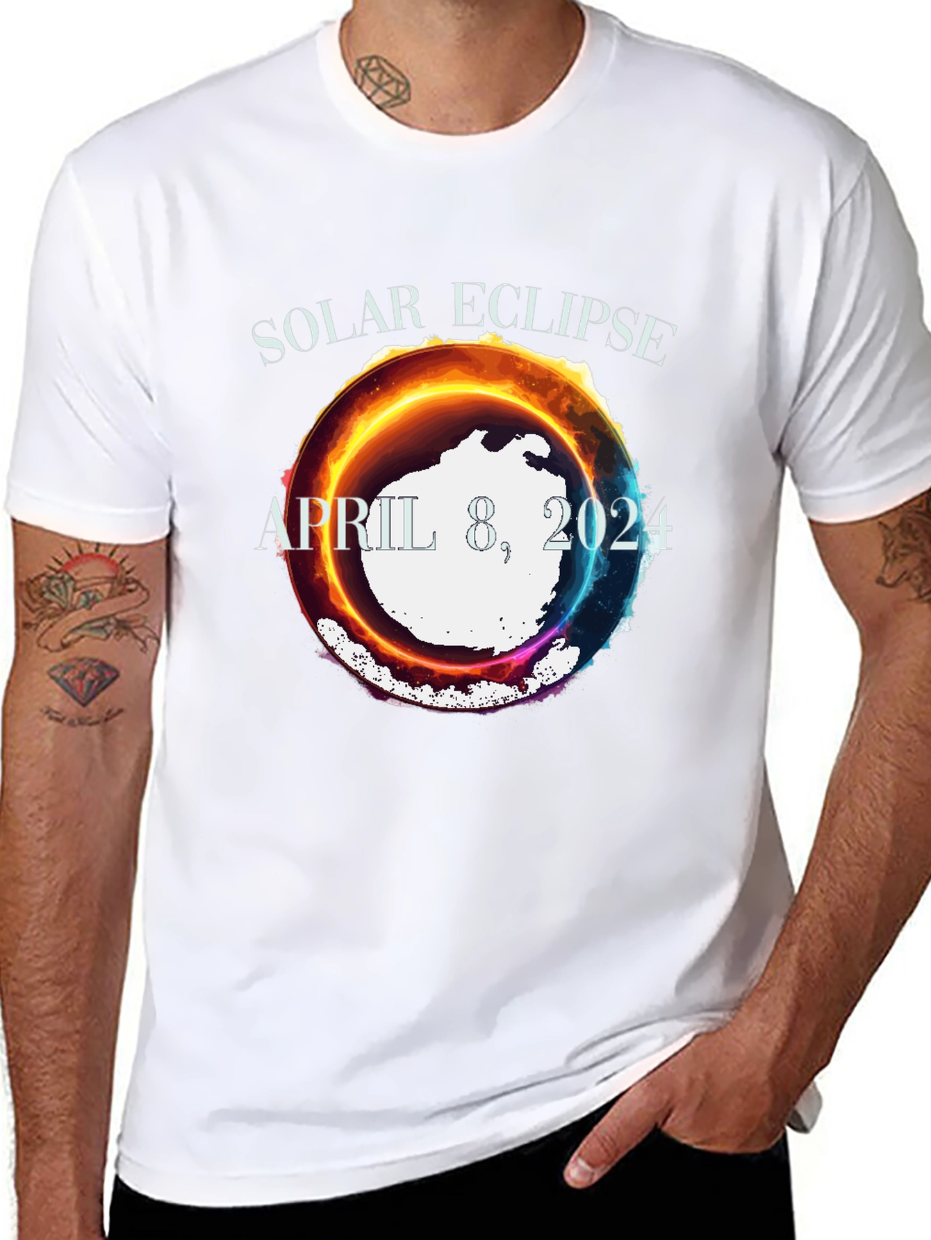 Black Solar Eclipse April 8 2024 T-Shirt view 8
