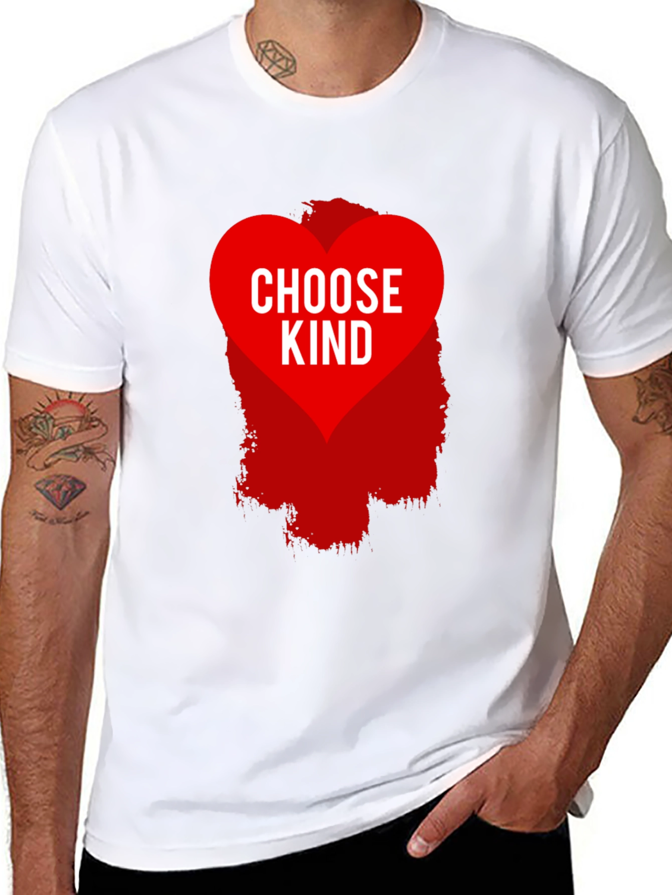 Black Choose Kind Graphic Tee - Black Cotton Blend Shirt view 8