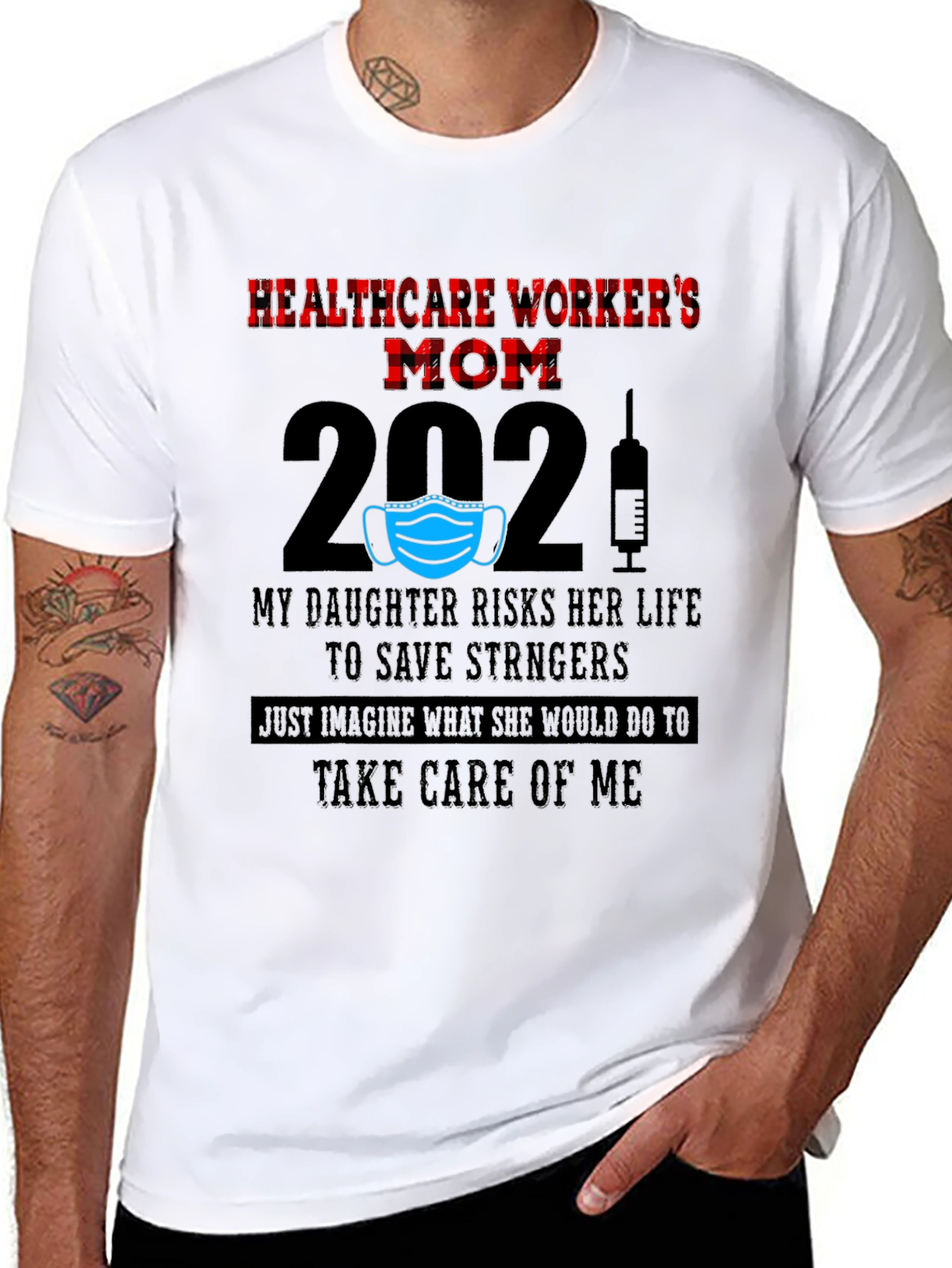 Black Healthcare Worker's Mom 2021 T-Shirt view 8