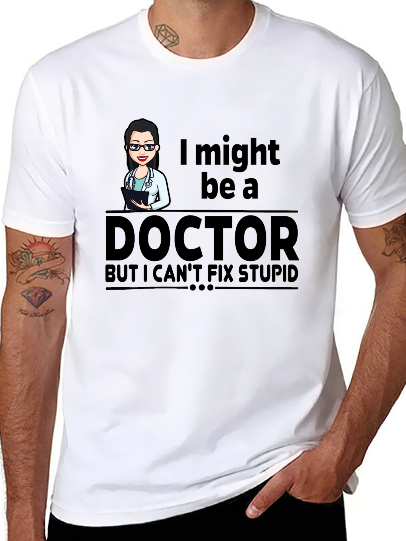 Black Doctor Humor T-Shirt - I Might Be A Doctor view 8