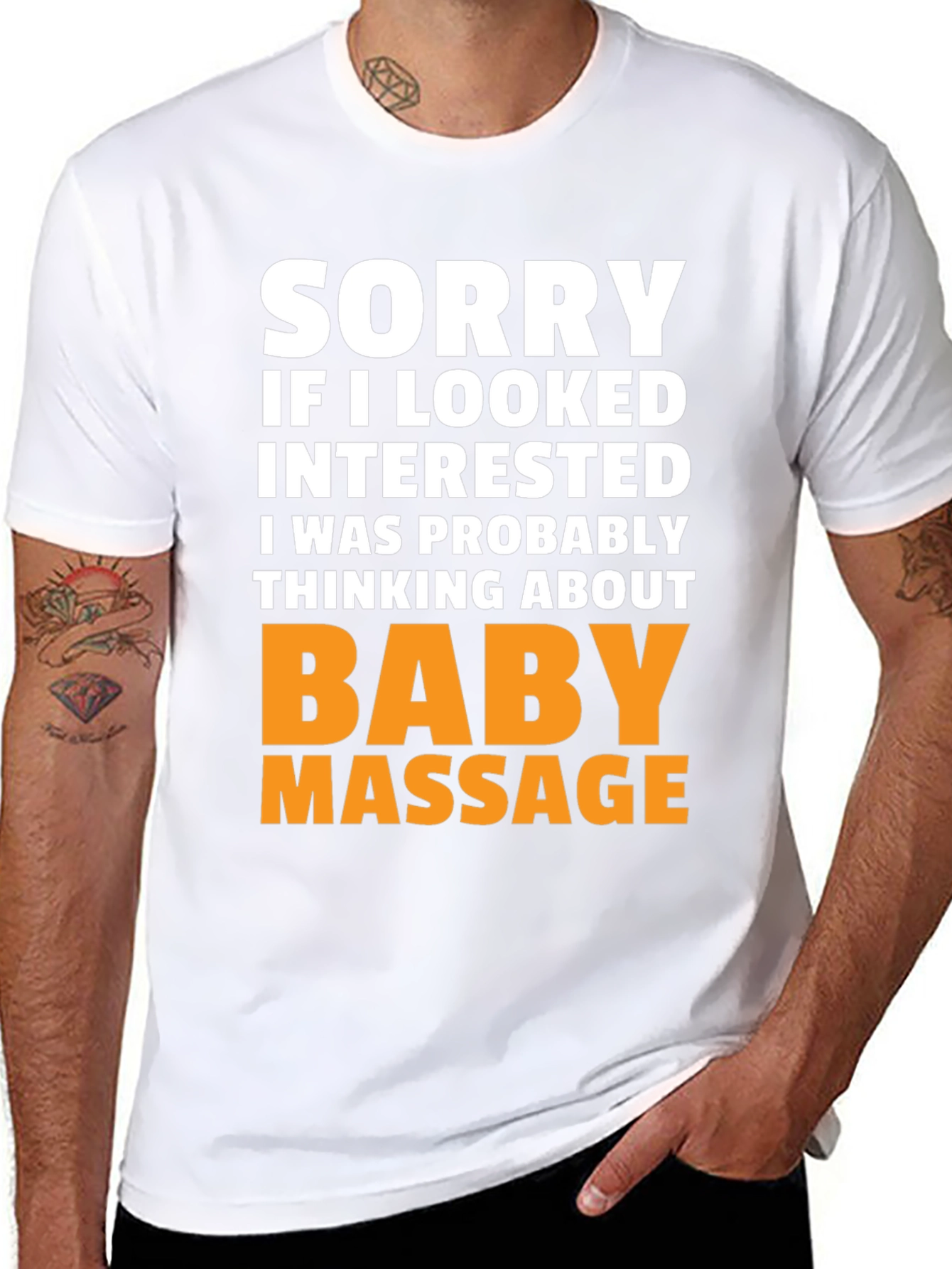Black Funny Baby Massage T-Shirt - Novelty Gift view 8