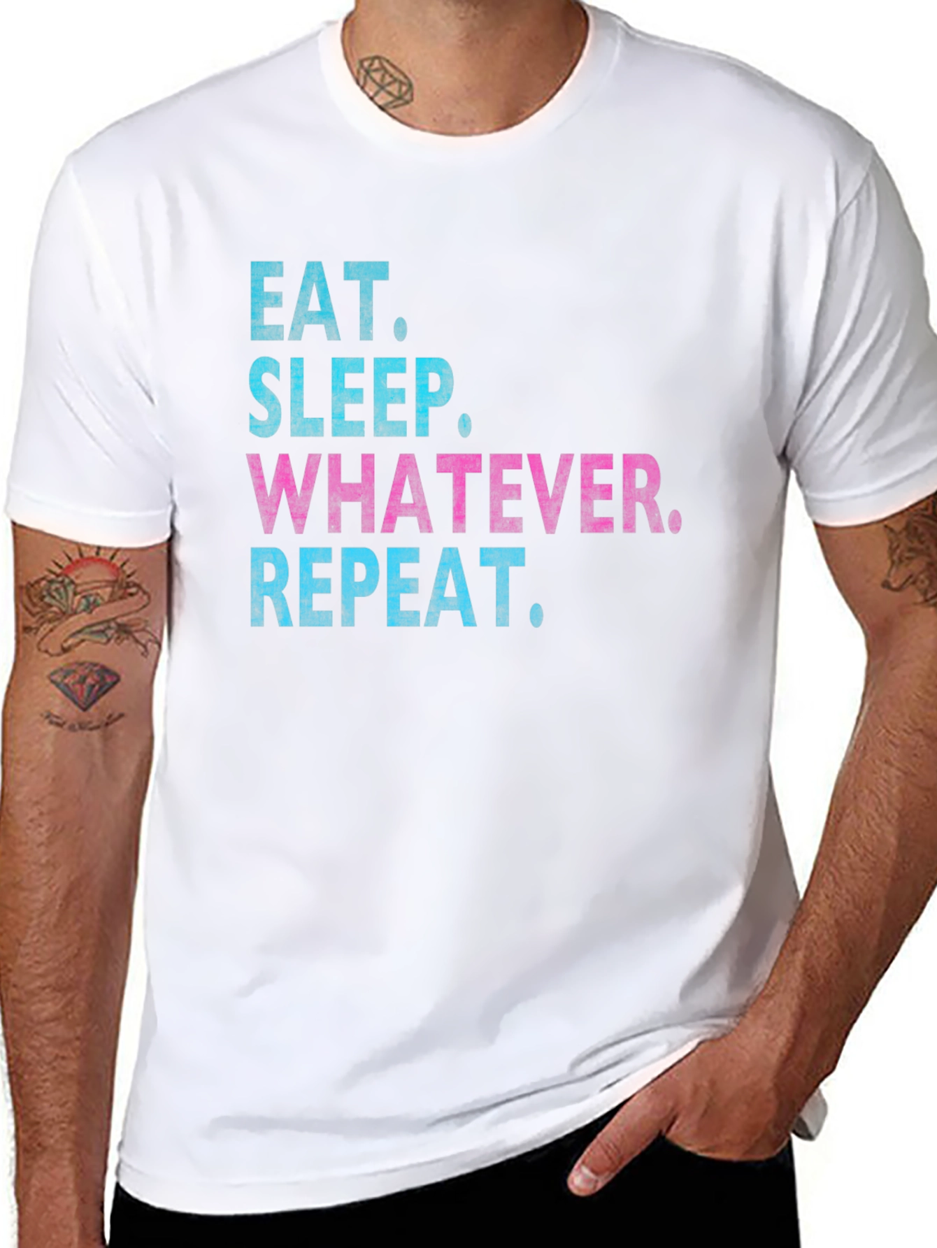 Black Eat Sleep Whatever Repeat T-Shirt view 8