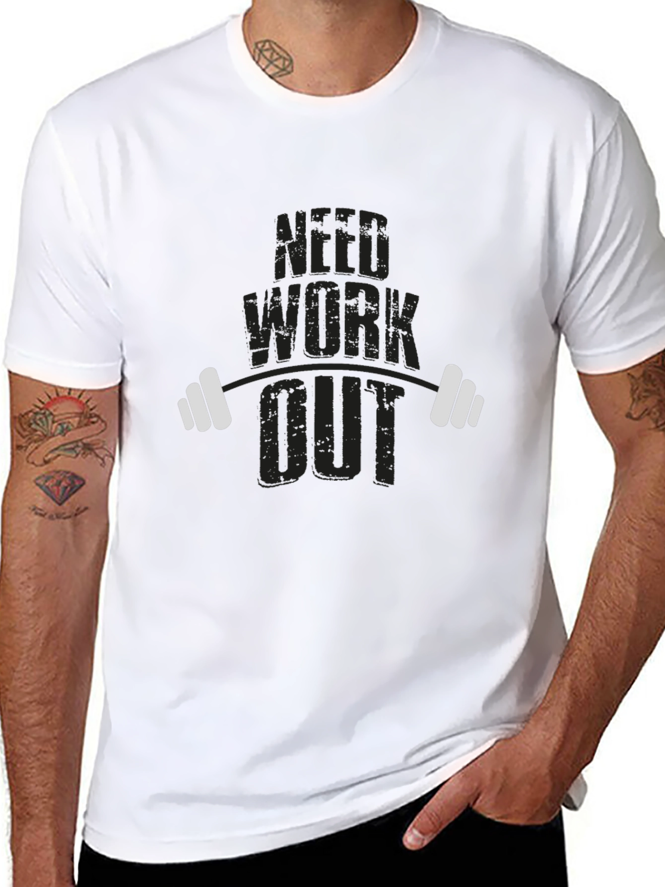 Black Need Workout Black Graphic Tee view 8