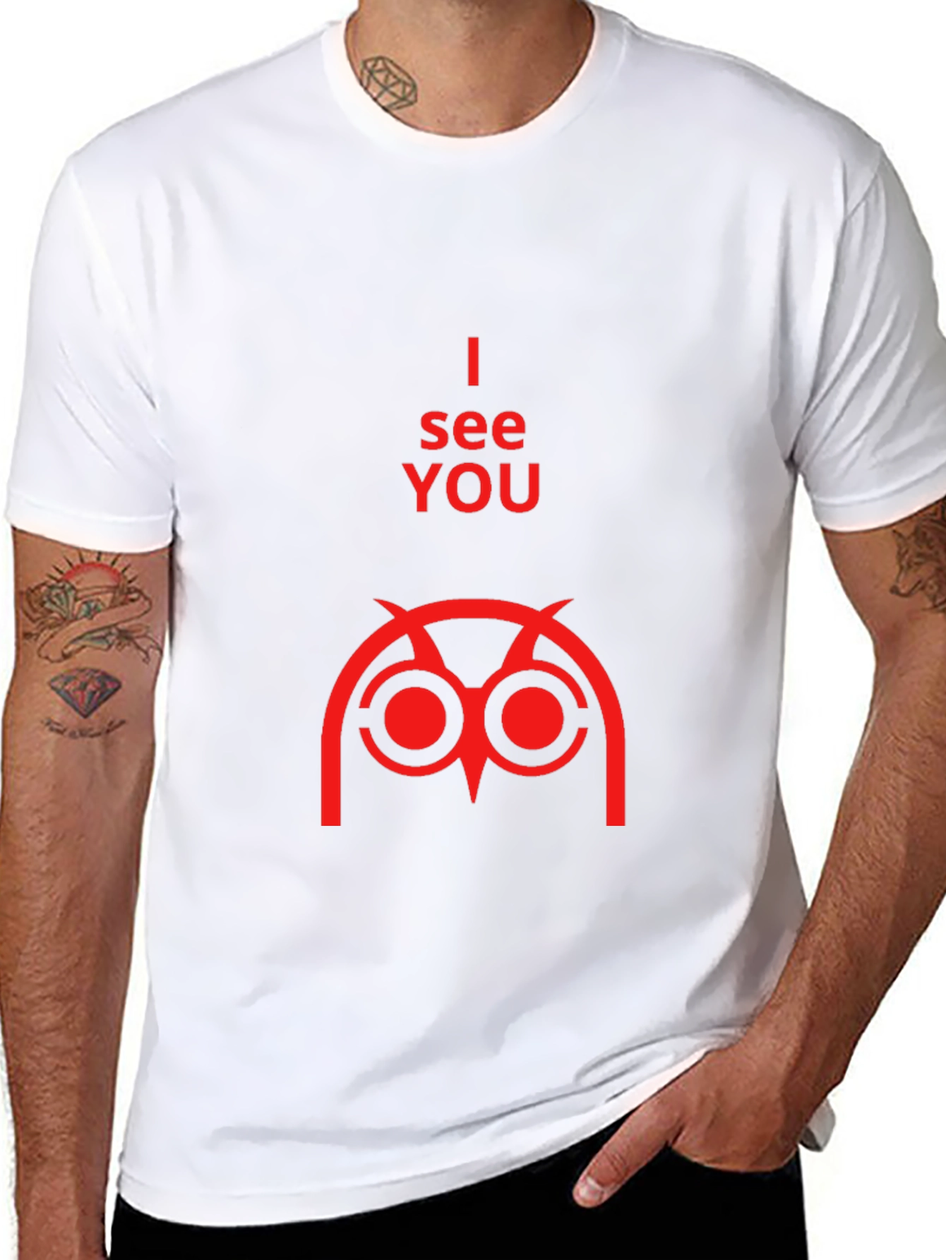 Black I See You Owl Graphic Tee - Black Short Sleeve view 8