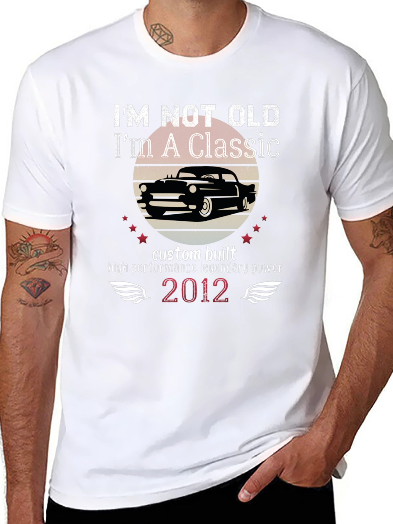 Black Classic Car Enthusiast T-Shirt - 'I'm Not Old' view 8