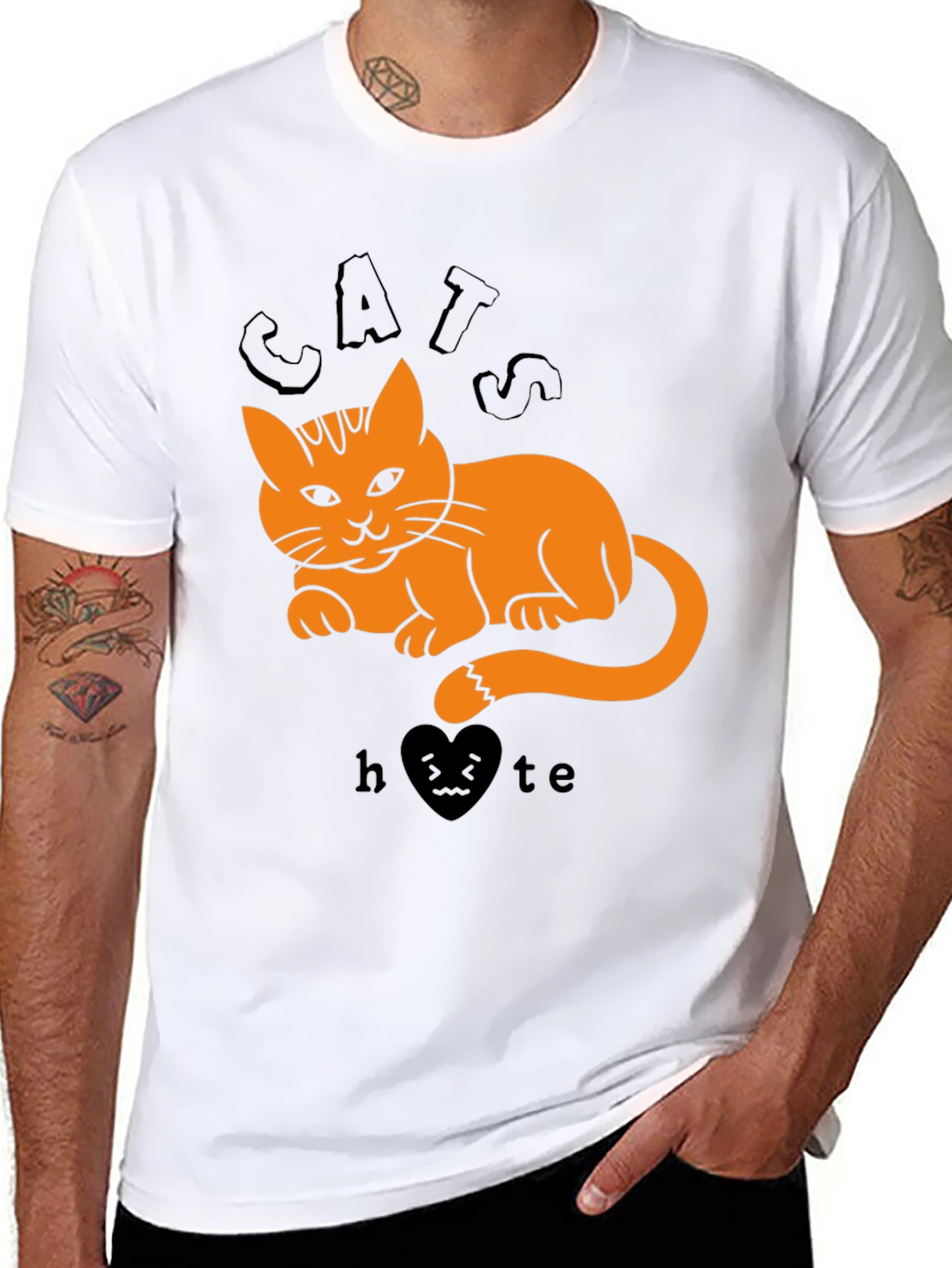 Black Cats Hate Heart Tee view 8