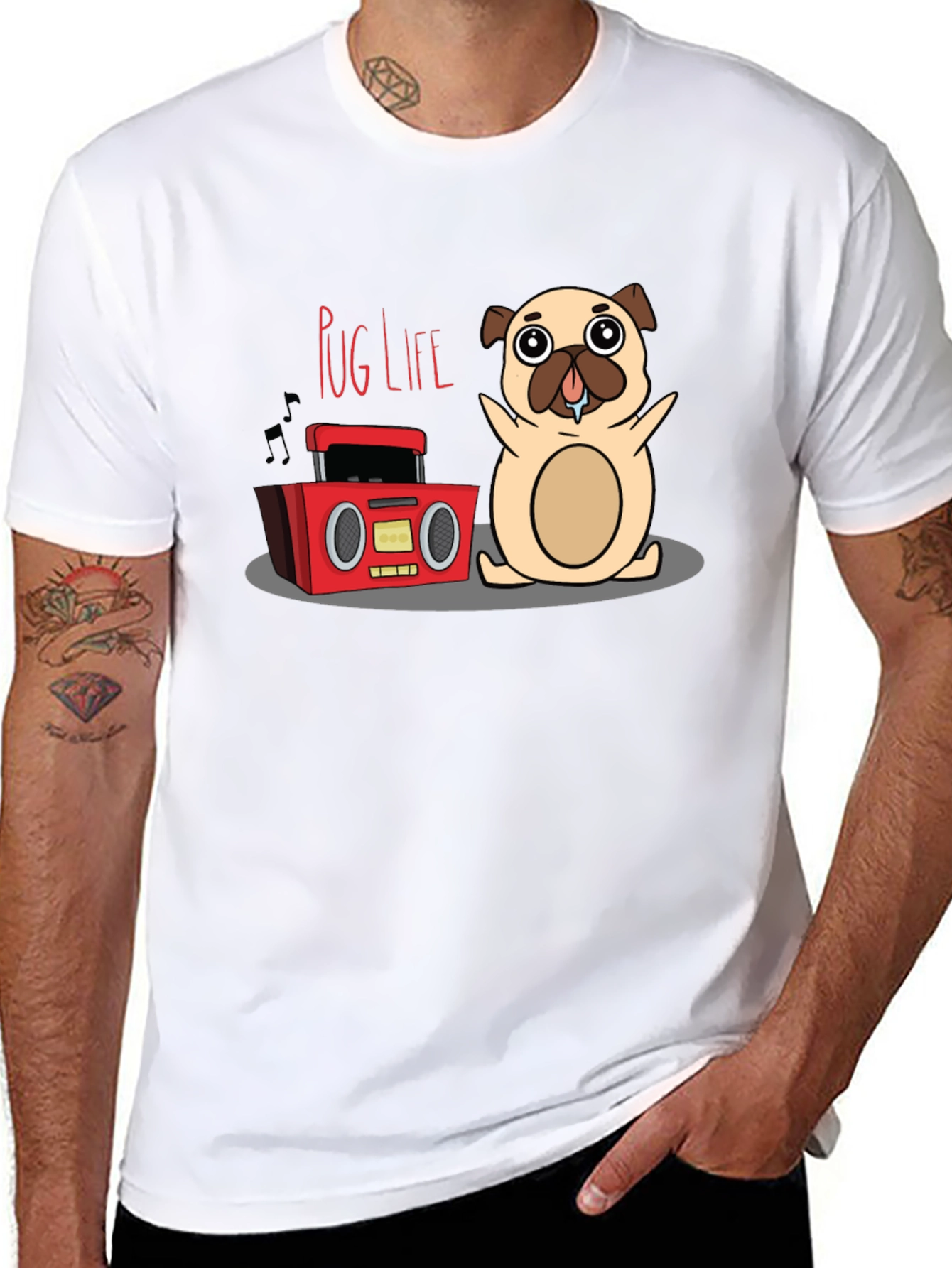 Black Pug Life Graphic Tee - Funny Dog T-Shirt view 8