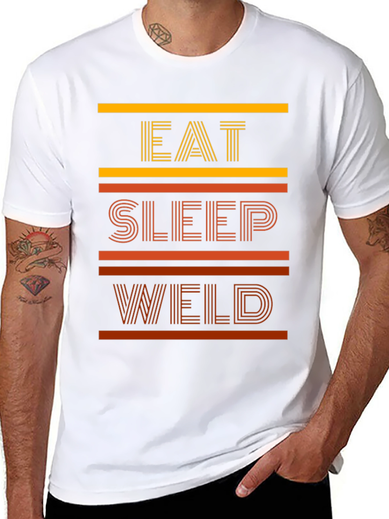 Black Eat Sleep Weld Graphic T-Shirt view 8