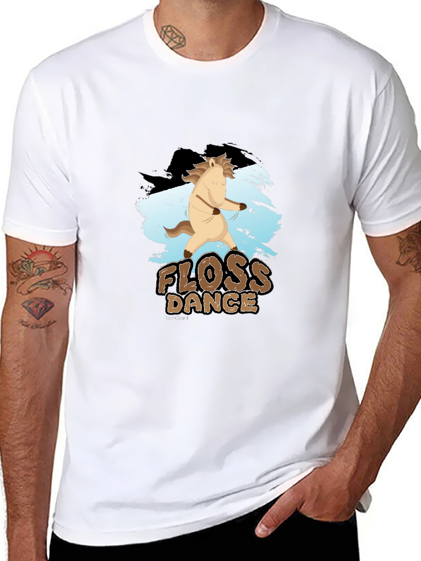 Black Floss Dance Horse T-Shirt, Funny Graphic Tee view 8