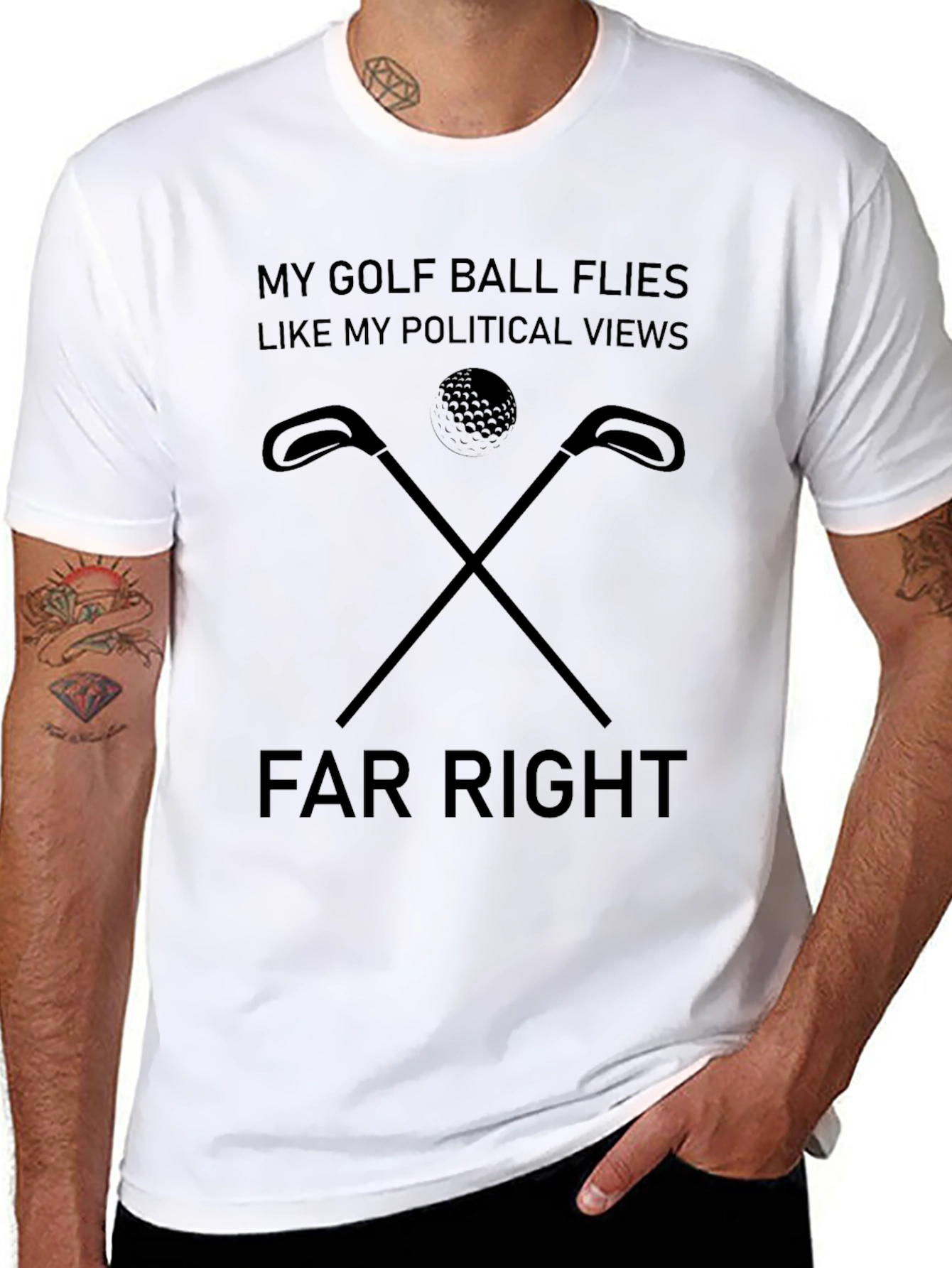 Black Funny Golf Political Tee - Far Right Humor view 8