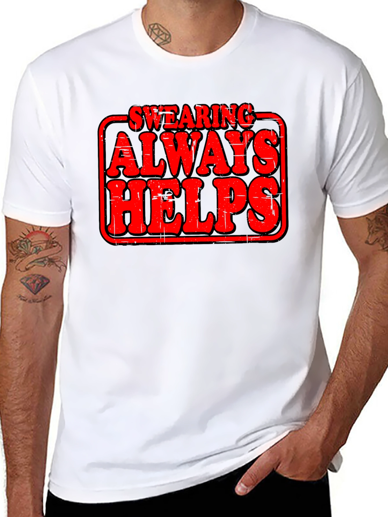 Black Swearing Always Helps Graphic T-Shirt view 8