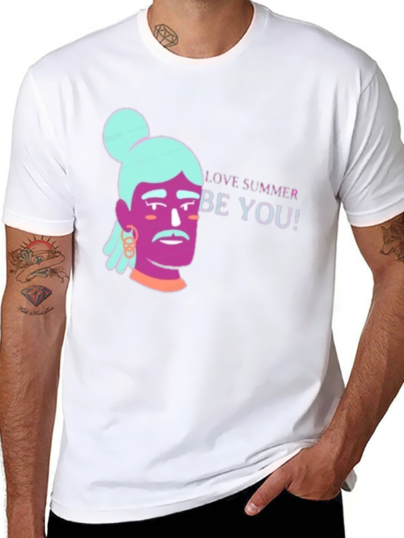 Black Love Summer Be You! Graphic Black T-Shirt view 8