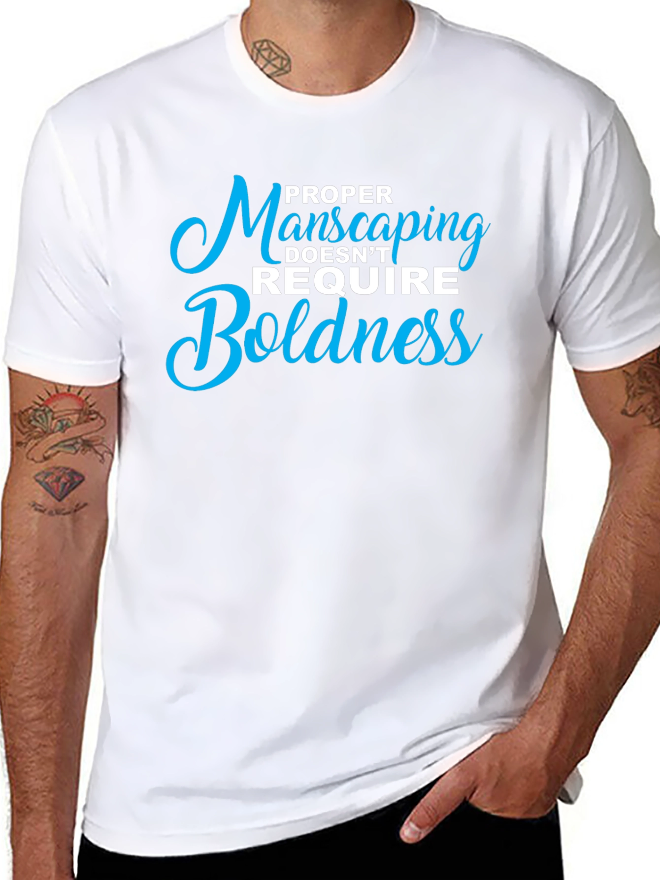 Black Proper Manscaping T-Shirt: Boldness Not Required view 8