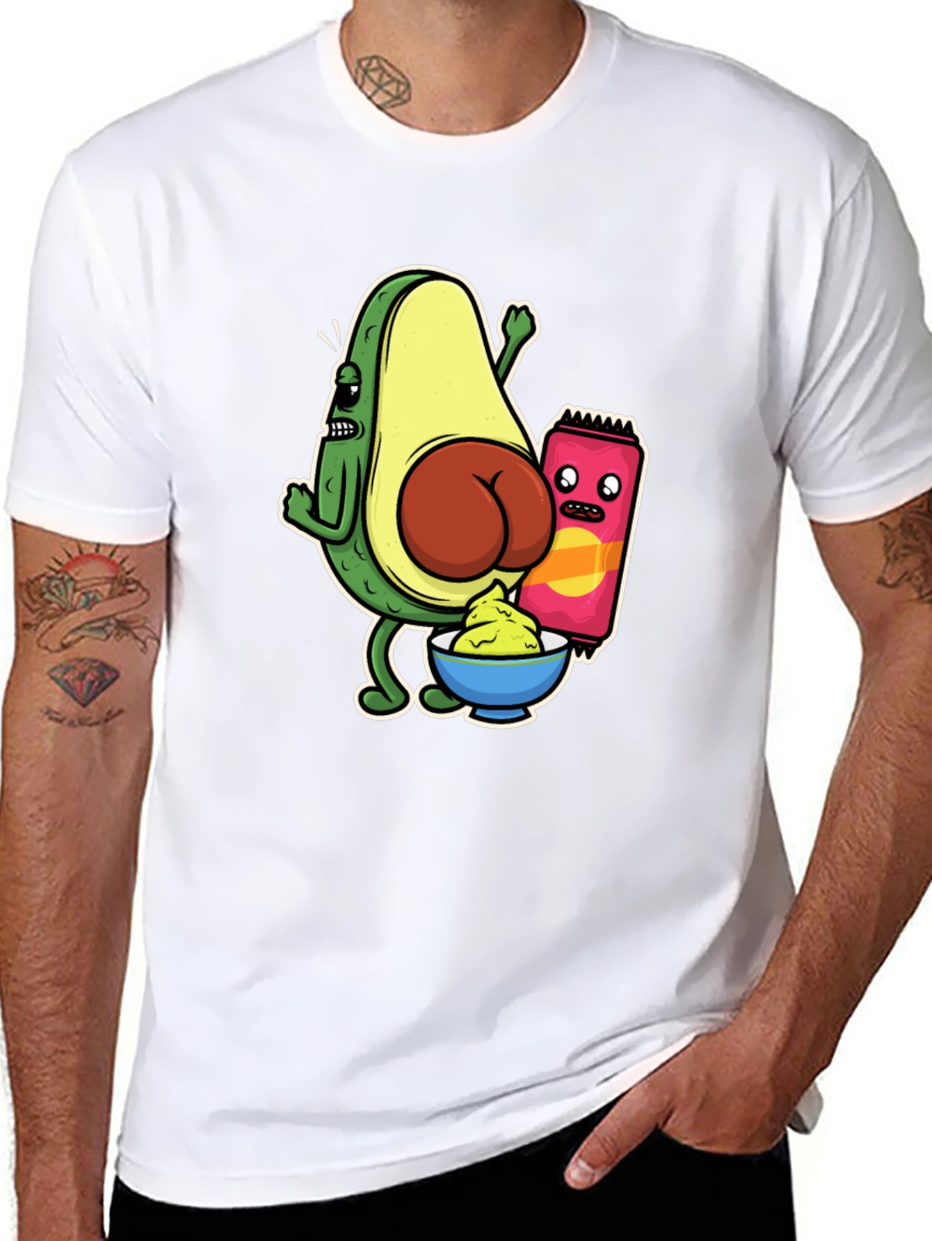 Black Avocado Butt Funny Graphic Tee view 8