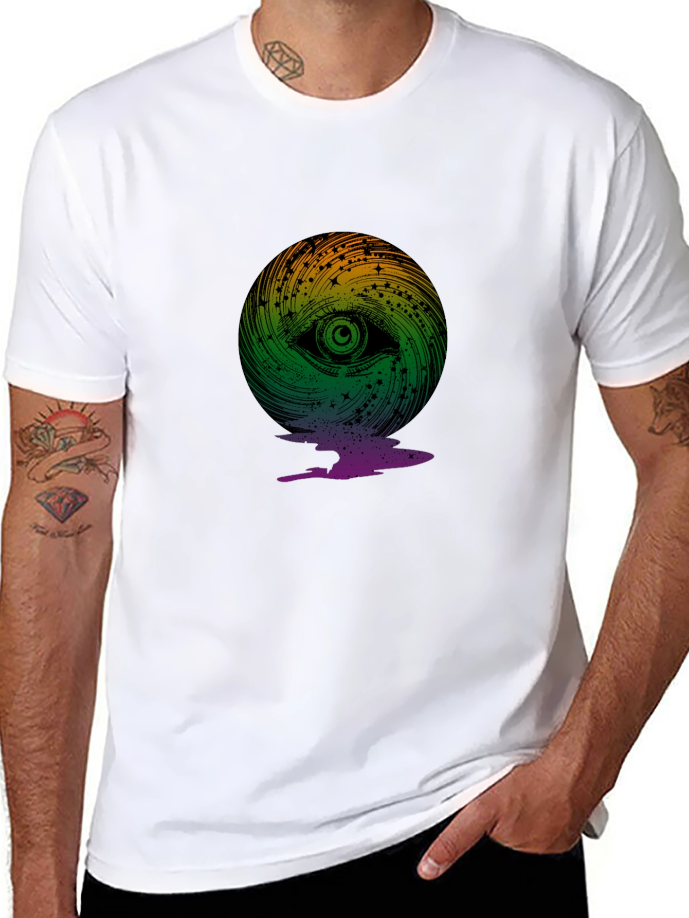 Black Eye Swirl Graphic Black T-Shirt view 8