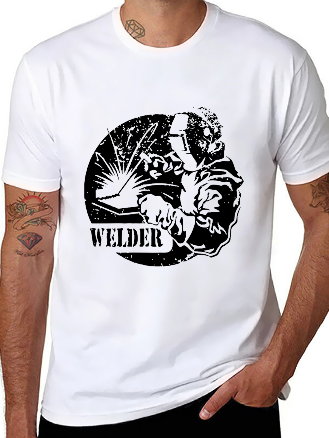 Black Welder Graphic T-Shirt - Black Tee view 8